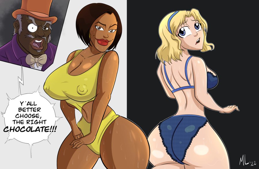 1boy 2022 2girls adult_swim ameizing_lewds arched_back artist_name ass athletic athletic_female big_ass big_breasts blonde_hair breasts brown_body brown_hair brown_skin busty chocolate_and_vanilla cleavage dark-skinned_female dark-skinned_male dark_skin dialogue ebony_brown english_text eyebrows eyelashes eyes female female_focus fingers funny hair hourglass_figure humor legs light-skinned_female light_skin lips male mature_female mature_male midriff sarah_dubois short_hair shoulders speech_bubble straight text the_boondocks thick thick_legs thick_lips thick_thighs thighs uncle_ruckus voluptuous waist wide_hips