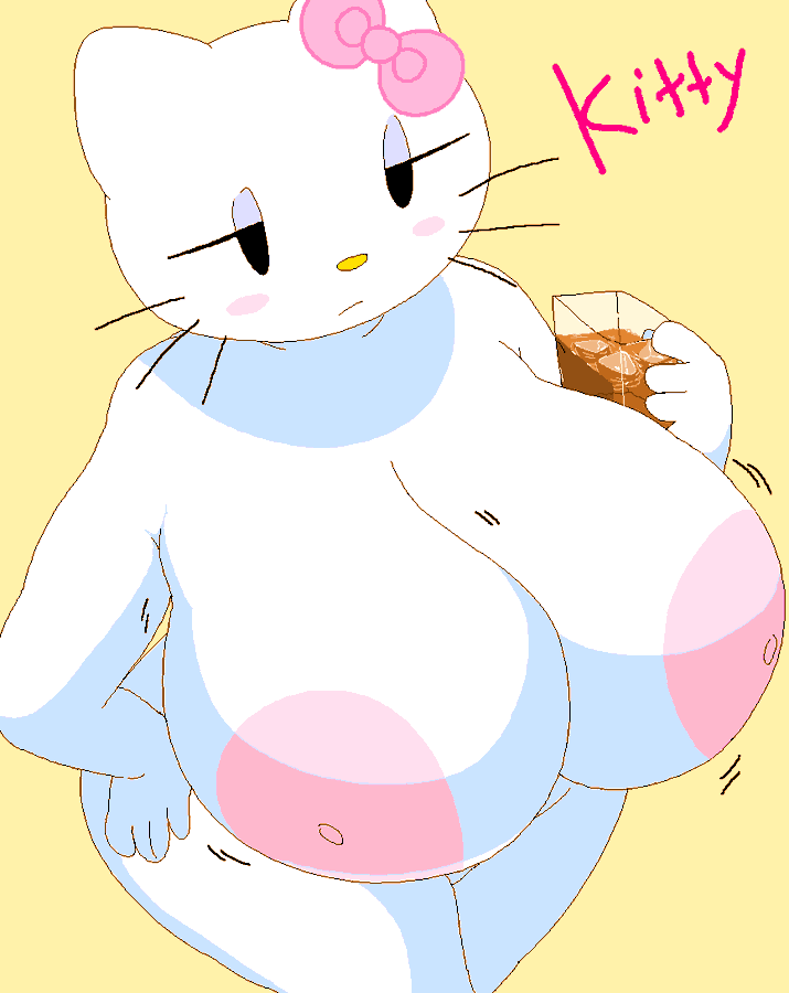 1girls alcoholic_drink anthro big_areola big_nipples chubby completely_nude dream-cassette drink erect_nipples female furry hello_kitty hello_kitty_(character) hello_kitty_(series) holding_drink hoshime huge_areolae huge_breasts huge_nipples kitty_white mob_face pink_nipples sanrio shortstack