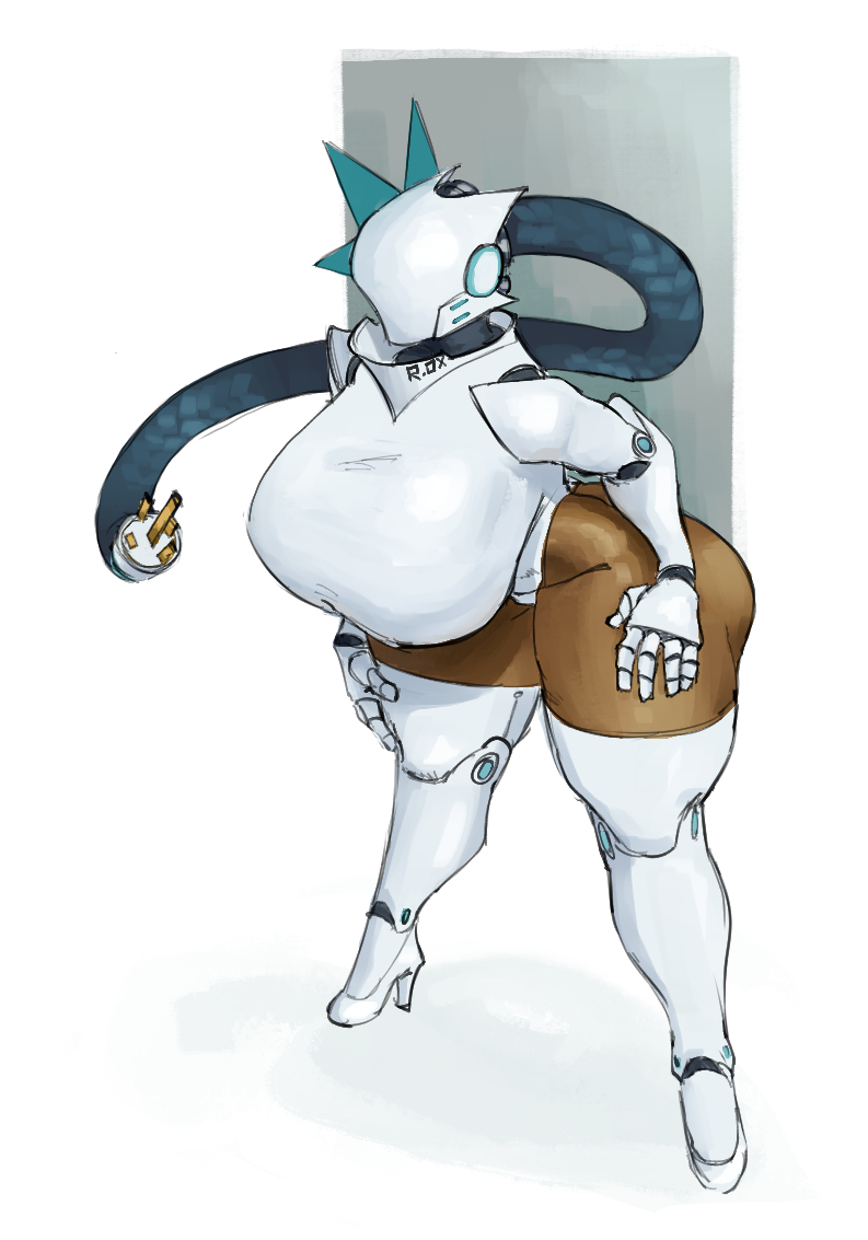 1girls, big breasts, cereral, haydee, haydee (game), high heels, huge breasts, robot, robot girl, solo, tagme, thick thighs, white background