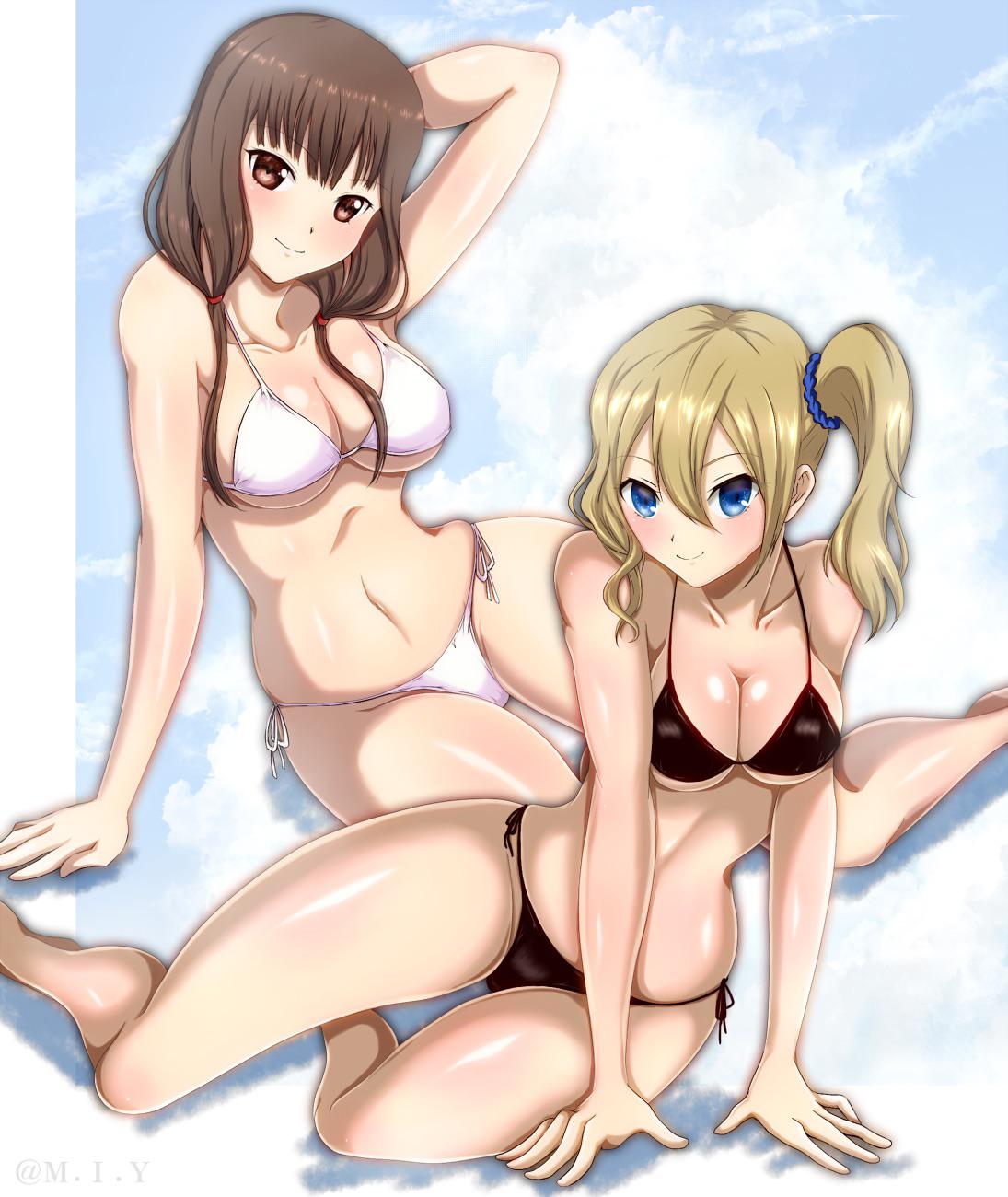2girls, bikini, female, female only, hayasaka ai, human, iino miko, kaguya-sama wa kokurasetai ~tensai-tachi no renai zunousen~, multiple females, multiple girls, tagme