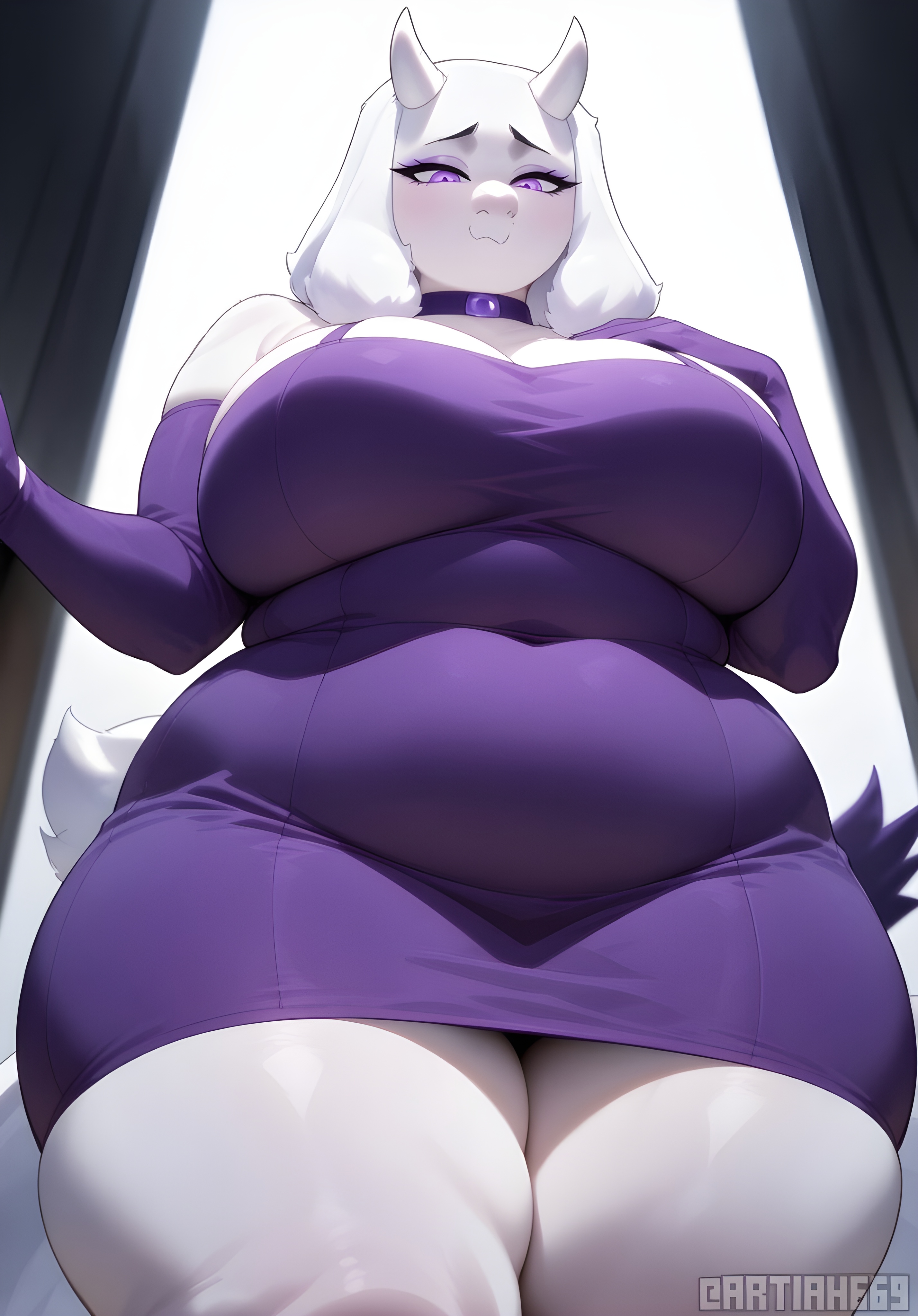 1girls, ai generated, big ass, big breasts, big butt, brasil louco, bubble ass, bubble butt, chubby, chubby female, curvaceous, curvy, curvy body, curvy female, curvy figure, fat ass, fat butt, fat female, female, female focus, female only, full body, fully clothed, furry, furry female, furry only, goat, goat humanoid, huge breasts, large ass, looking at viewer, mature, mature female, mature woman, milf, milf body, seductive, seductive look, seductive pose, seductive smile, sexy, sexy body, sexy pose, simple background, solo, solo female, solo focus, tagme, thick, thick ass, thick body, thick butt, toriel, toriel (undertale), undertale, undertale (series), voluptuous, white background
