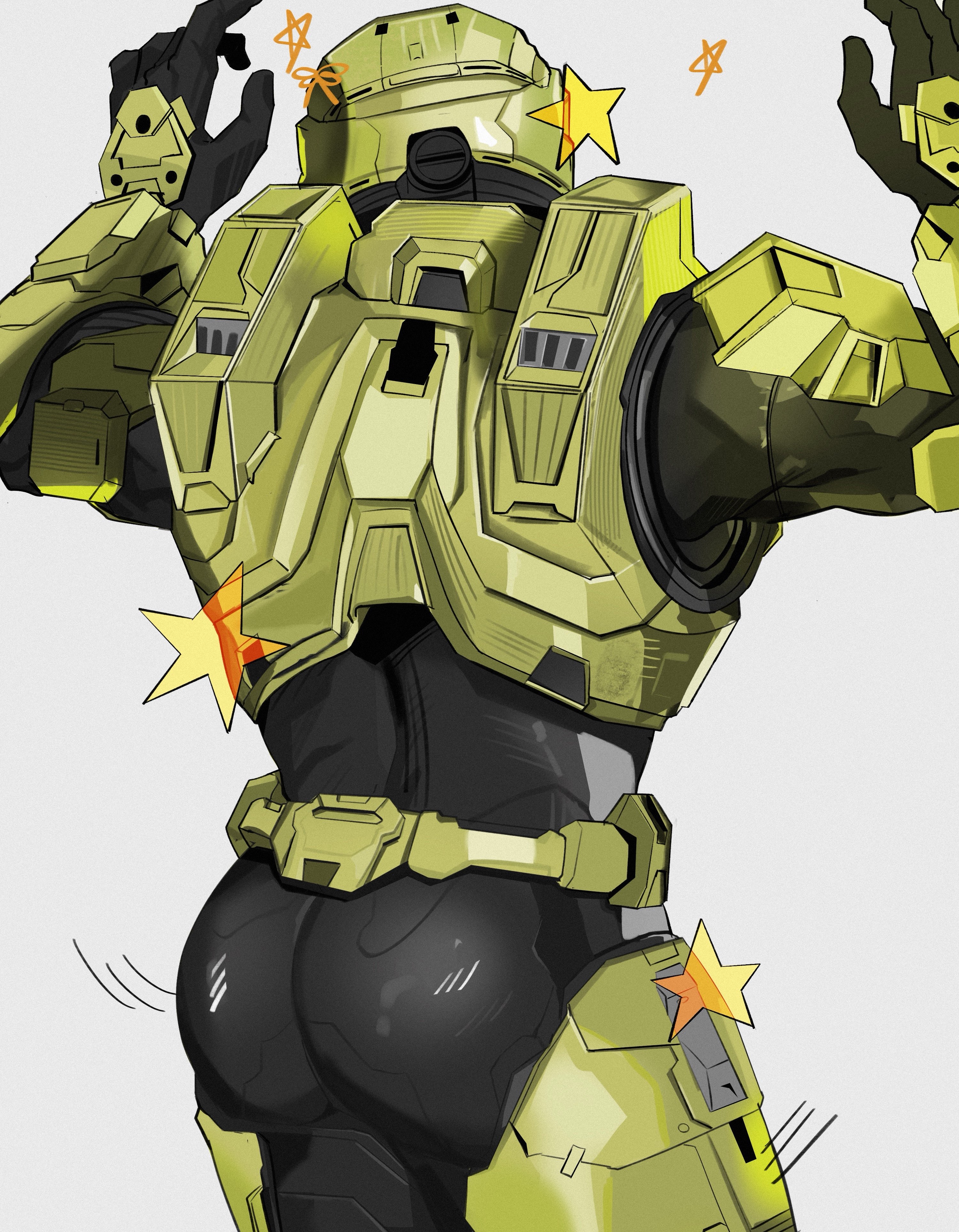 armored, armored male, back view, cheeks, cheeky, gay, halo (series), jaxcian, male, male only, master chief, solo, solo focus, solo male, spartan (halo)