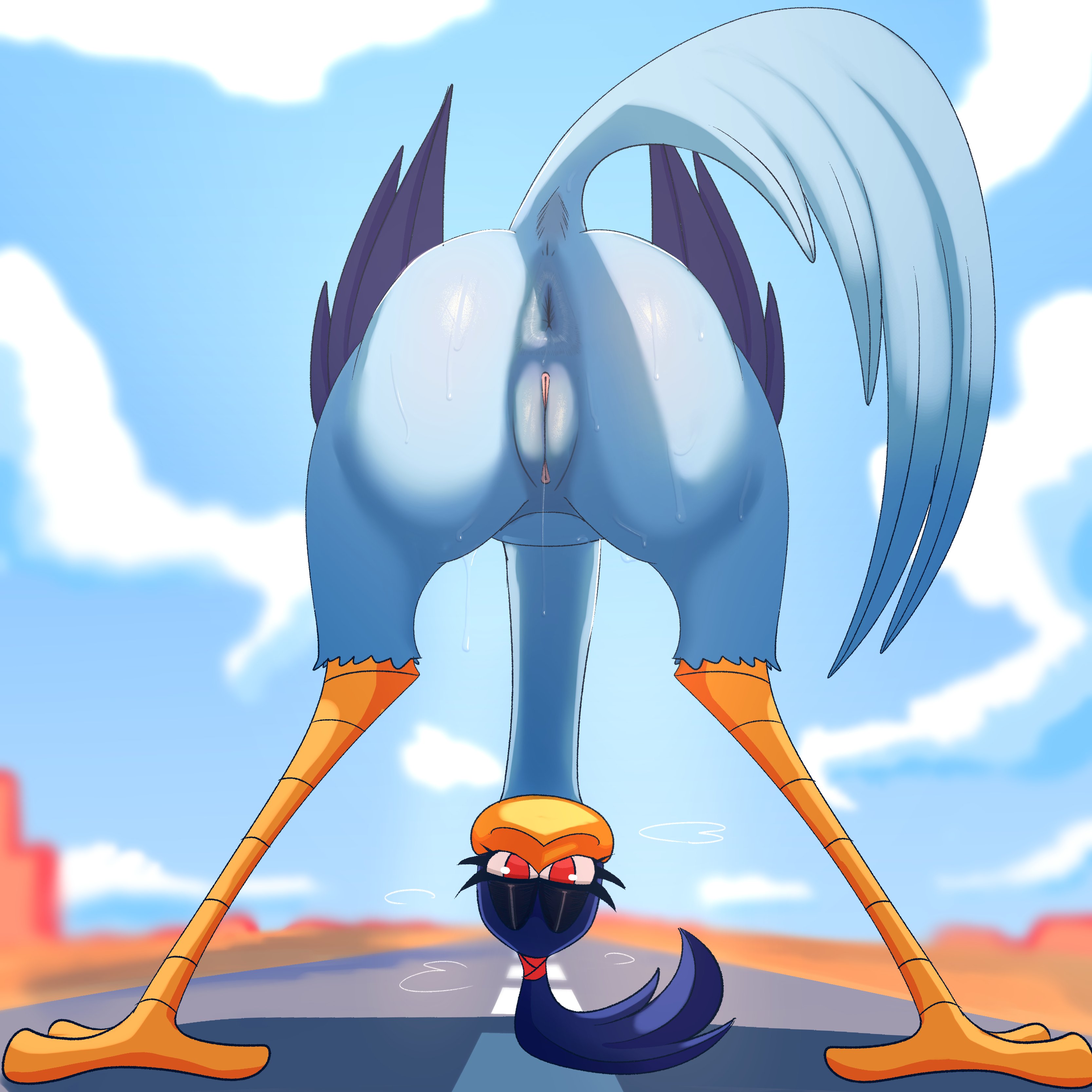 1girls, 2025, 2025s, anthro, anthro female, anthrofied, ass, avian, avian humanoid, balls, beak, bedroom eyes, big ass, big breasts, big butt, bird, bird girl, bird humanoid, bird legs, bird tail, bird wings, blue body, blue feather, blue feather hair, blue feathers, blue hair, border, breasts, bubble butt, butt, coyote, coyote vs. acme, crossgender, cuculiform, cum, cum inside, digital art, digital drawing, digital drawing (artwork), digital media, digital media (artwork), digital painting, digital painting (artwork), eyelashes, feather hair, feathered wings, feathers, female, female anthro, female focus, female only, furry, furry female, genderswap, genderswap (mtf), getting fucked, hands on hips, head feathers, hi res, huge ass, huge breasts, huge butt, hyper, hyper butt, looking at viewer, looking back, looking back at viewer, looney tunes, mtf crossgender, narrowed eyes, new world ground cuckoo, non-mammal breasts, orange beak, orange legs, rear view, road runner (looney tunes), roadrunner, rule 63, rule63, scuted legs, scutes, seductive, sex, simple background, small waist, smile, smiling, smiling at viewer, solo, solo female, solo focus, standing, tail, thick, thick ass, thick butt, thick thighs, thighs, warner bros, warner bros. animation, warner brothers, welost, white border, wide hips, wile e. coyote