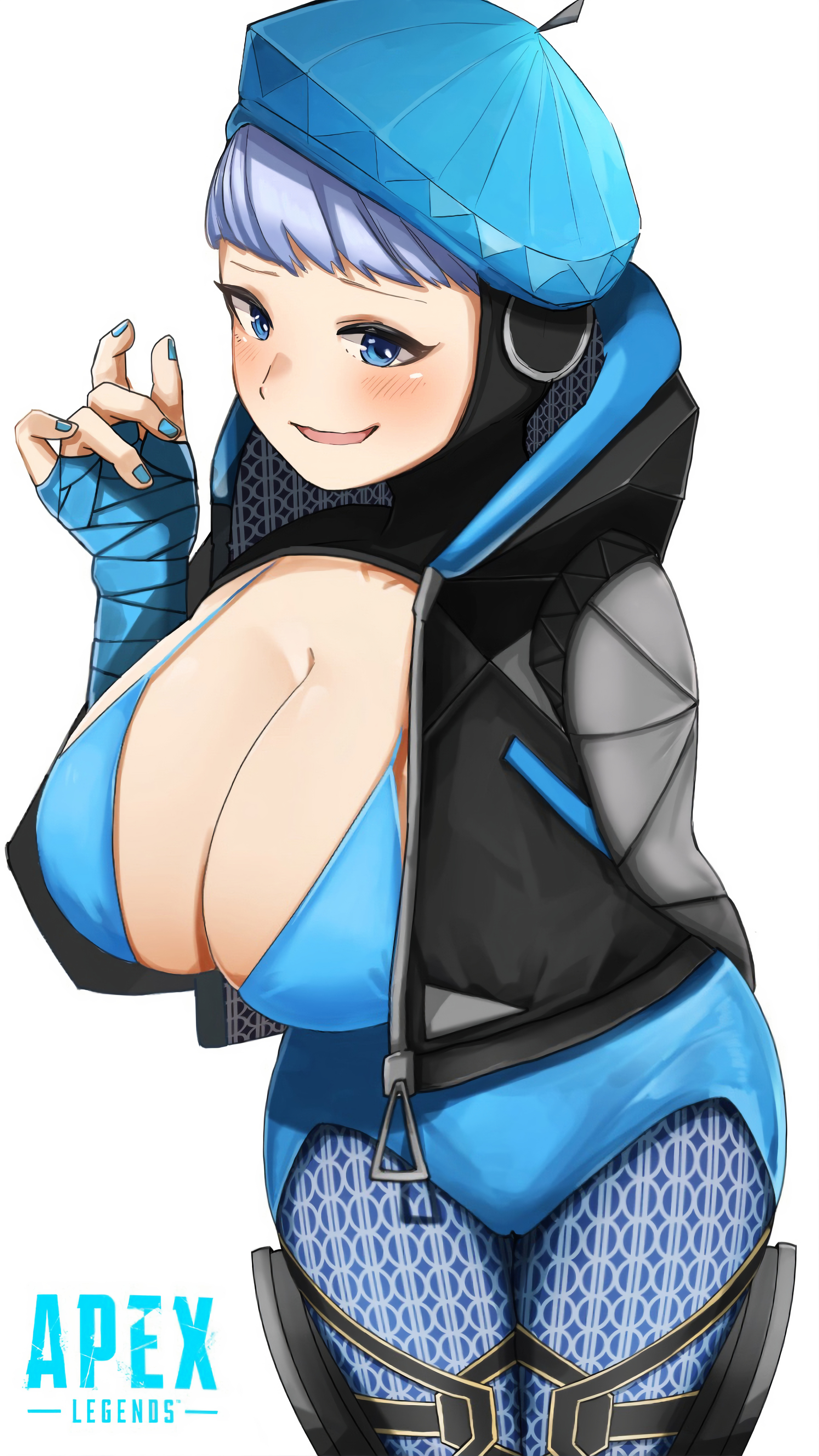 alternate breast size, apex legends, ass, big ass, big breasts, big butt, big hips, big thighs, blush, blush lines, body transformation, bottom heavy, breast expansion, breast growth, breast growth (enlargement), breast hold, breast squeeze, breast squish, breasts, breasts out, bursting breasts, cameltoe, expansion, female, figure transformation, gigantic ass, gigantic butt, haute drop wattson, hourglass figure, huge ass, huge breasts, huge butt, looking at another, outgrowing clothes, pussy, simple background, stretched clothing, thick, thick ass, thick hips, thick legs, thick thighs, thigh expansion, tight clothes, tight clothing, tight pants, tights, transformation, unknown artist, vagina, wattson (apex legends)