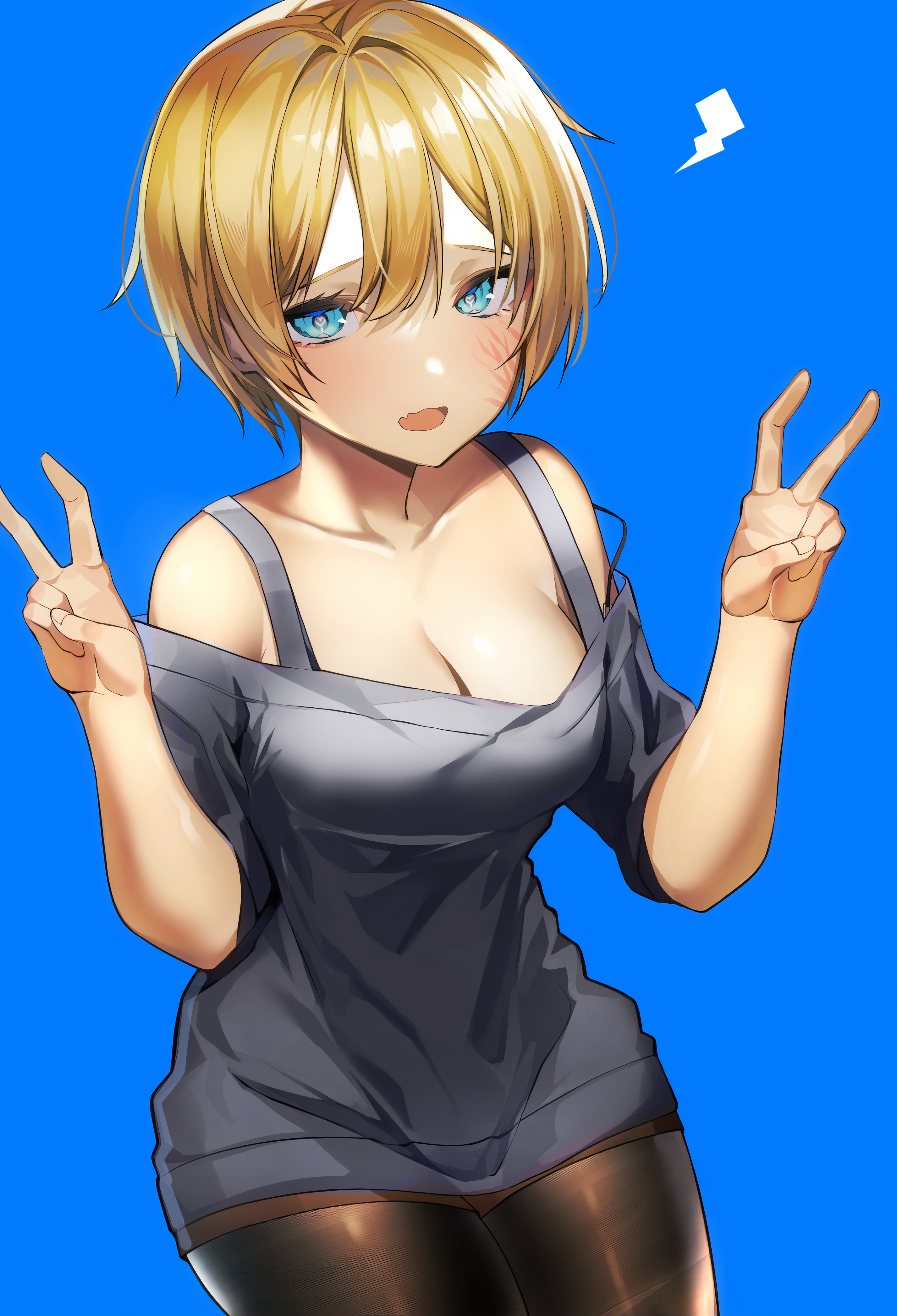 1girls, apex legends, bare shoulders, big breasts, big hips, big thighs, blush, breasts, clothed, clothes, clothing, female, female only, fully clothed, hips, human, human only, humanoid, large breasts, lichtenberg figure, looking at viewer, scar, simple background, skin tight, slq, solo, solo female, stretched clothing, thick, thick hips, thick legs, thick thighs, thighs, tight clothes, tight clothing, tight pants, tights, wattson (apex legends), wide hips