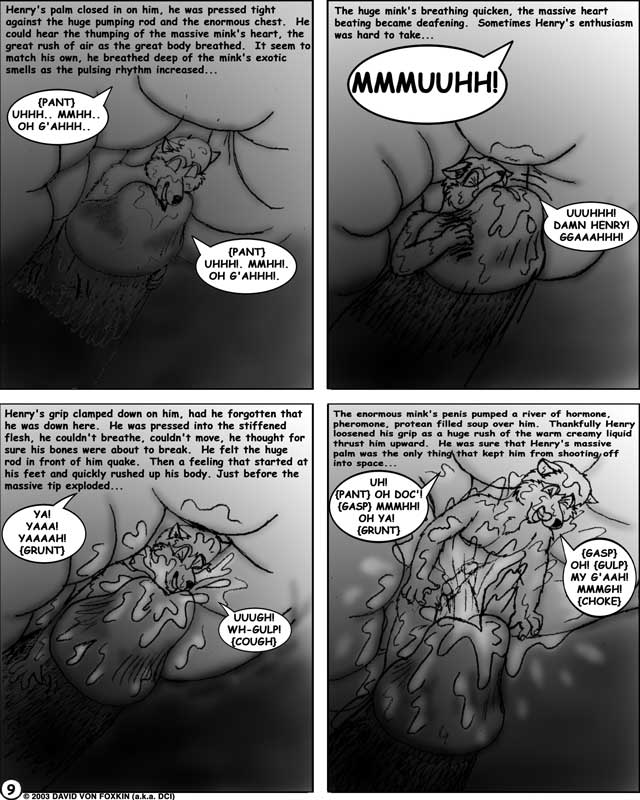 2003 animal_genitalia anthro anthro_on_anthro balls big_dom_small_sub biped bodily_fluids canid canine canis comic cum dci dialogue digital_drawing_(artwork) digital_media_(artwork) dominant duo ejaculation english_text erection genital_fluids genitals greyscale humanoid_genitalia humanoid_penis laboratory larger_male macro male male/male mammal masturbation messy micro micro_on_macro mink monochrome mustelid musteline nude orgasm penile penile_masturbation penis precum sex sheath size_difference size_play smaller_male speech_bubble text true_musteline wolf