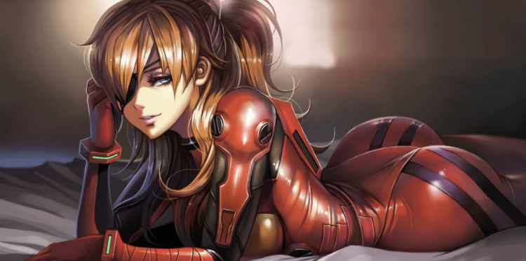 ass, asuka langley sohryu, big ass, bodysuit, breasts, bubble ass, bubble butt, eyepatch, female, neon genesis evangelion, no sex, pilot suit, plugsuit, rebuild of evangelion, skin tight, skinny, small breasts, teenage female, teenager