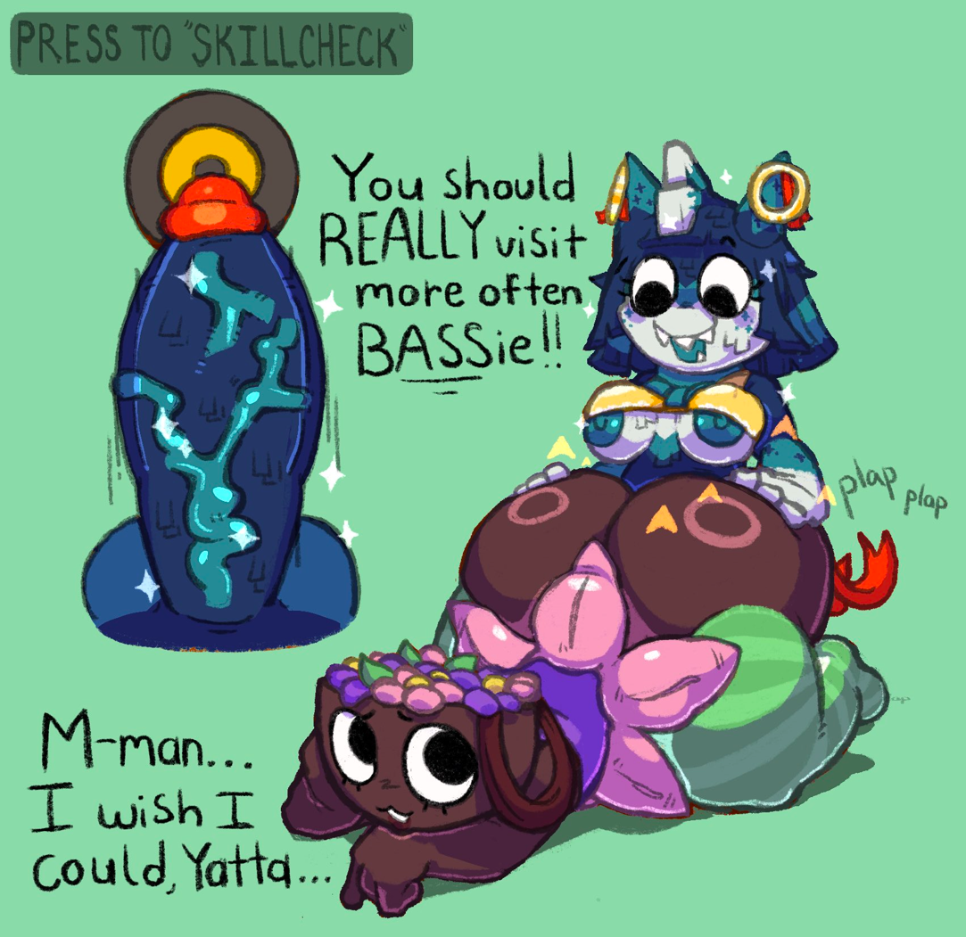 1futa, 2girls, ass, ass bigger than head, ass grab, bassie (dandy's world), big ass, big penis, big thighs, blue body, blue hair, blue penis, blush, bottom heavy, breasts, bubble ass, bubble butt, dandy's world, dandys world, dark skin, dark-skinned female, erection, exposed breasts, exposed nipples, female, flower, futanari, girthy penis, huge ass, huge cock, insertion, lesbian sex, medium breasts, penetration, penis, roblox, roblox game, squirmfapper67, thighhighs, thighs, veiny penis, voluptuous, voluptuous female, wide hips, yatta (dandy's world), yuri