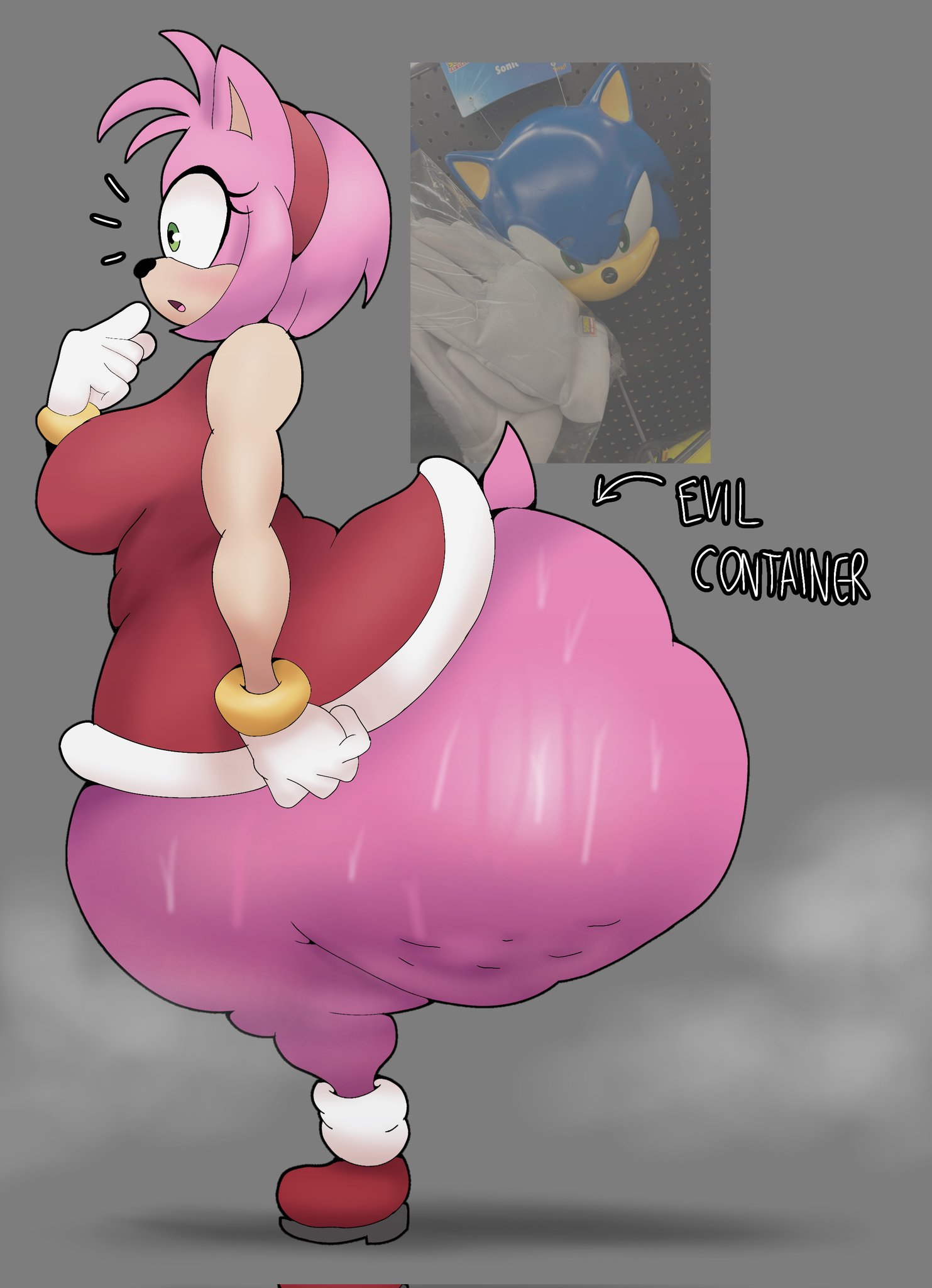 1girls, 5 fingers, amy rose, anthro, ass, big ass, bottom heavy, bubble butt, cellulite, clothed, clothing, countershade face, countershading, eulipotyphlan, evil container, fair skin, fair-skinned female, fat ass, female, female only, furry, gloves, gluteal fold, green eyes, hair ornament, hedgehog, hedgehog girl, heel boots, huge ass, hyper, hyper ass, lard ass, meaty ass, meme, mobian (species), pear-shaped figure, pink body, pink fur, sega, shelf booty, side view, sideass, sideboob, skirt, solo, sonic (series), sonic the hedgehog (series), tail, thedeathcrow05, thick thighs, wide ass