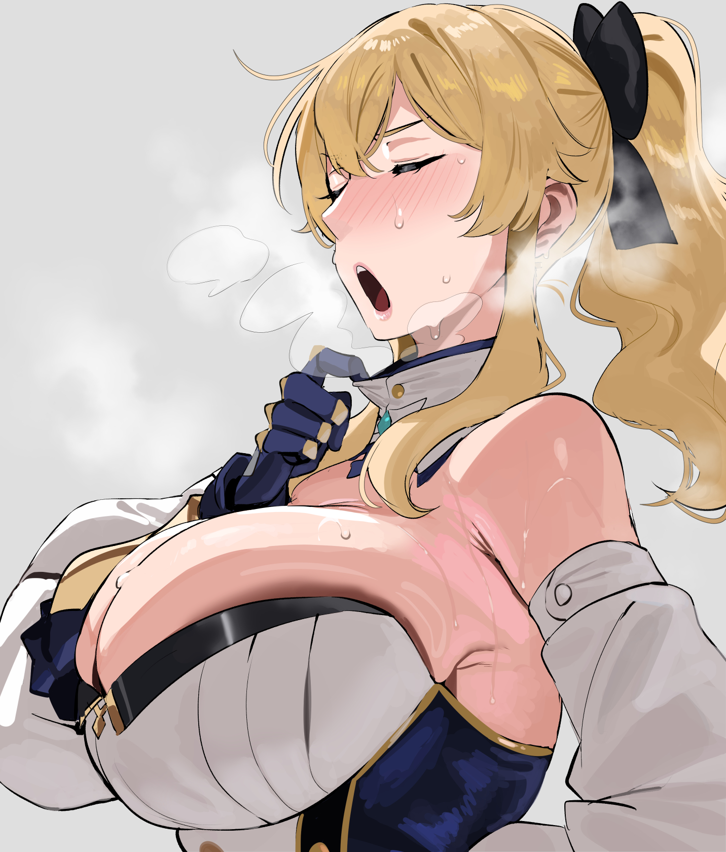 1girls, big breasts, blonde hair, busty, cleavage, female, female only, genshin impact, hoyoverse, huge breasts, jean gunnhildr, large breasts, mihoyo, okpriko, tagme