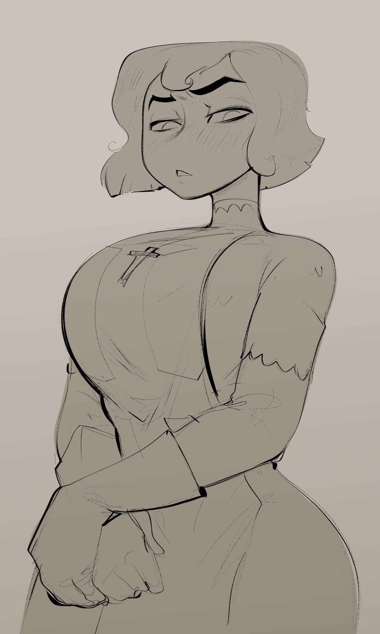 better version at source, cassandra (tangled), christian cross, christian symbol, female only, mr fuga, nun, tagme, tangled: the series, toned, toned female