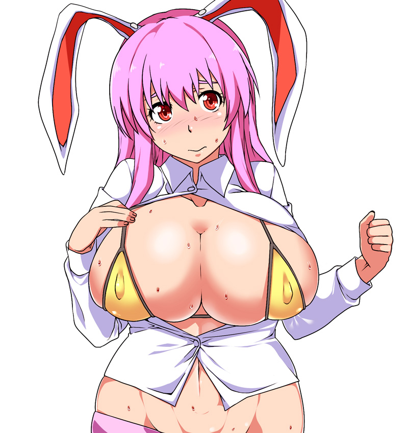 bikini bunny_girl huge_breasts micro_bikini reisen_udongein_inaba tagme tenpura_(tenpura621) touhou