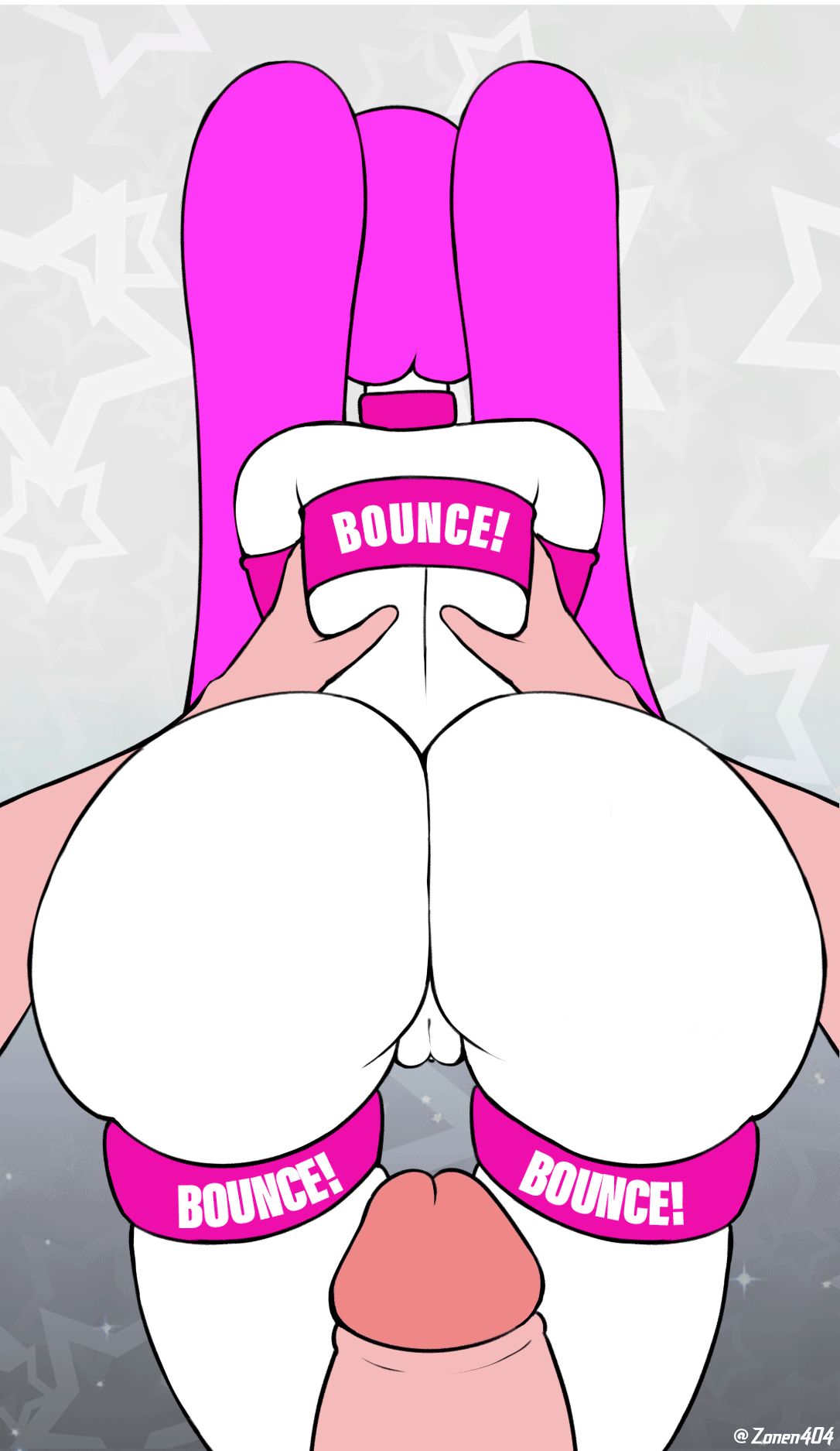 1boy, 1girls, anal, animated, artist name, ass, cum, cum in ass, cum inside, female, gaping anus, large ass, layla hiyashi, male, original, original character, penis, pink hair, pussy, sex, sex from behind, uncensored, zonen404