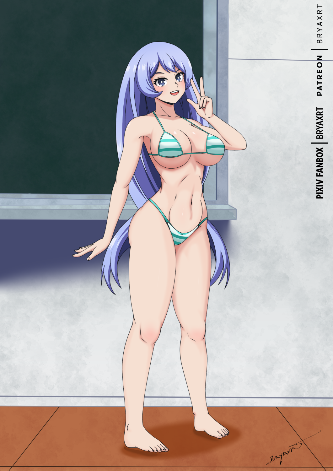 alternate_costume breasts bryaxrt female my_hero_academia nejire_hado solo swimsuit tagme