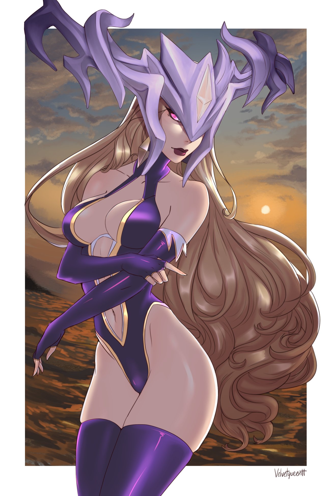 1girls blonde_hair clothed coven_lissandra eclipse_series female_only league_of_legends lissandra velvetqueenh