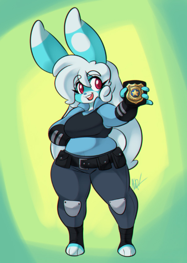 andrew_dickman anthro awd badge big_breasts blue_body buckteeth bunny clothing cosplay cute digital_drawing_(artwork) digital_media_(artwork) disney female female_only furry furry_only happy judy_hopps_(cosplay) long_hair looking_at_viewer pixels_bunni police police_uniform policewoman rabbit smiling smiling_at_viewer solo solo_female standing white_hair zootopia zootropolis