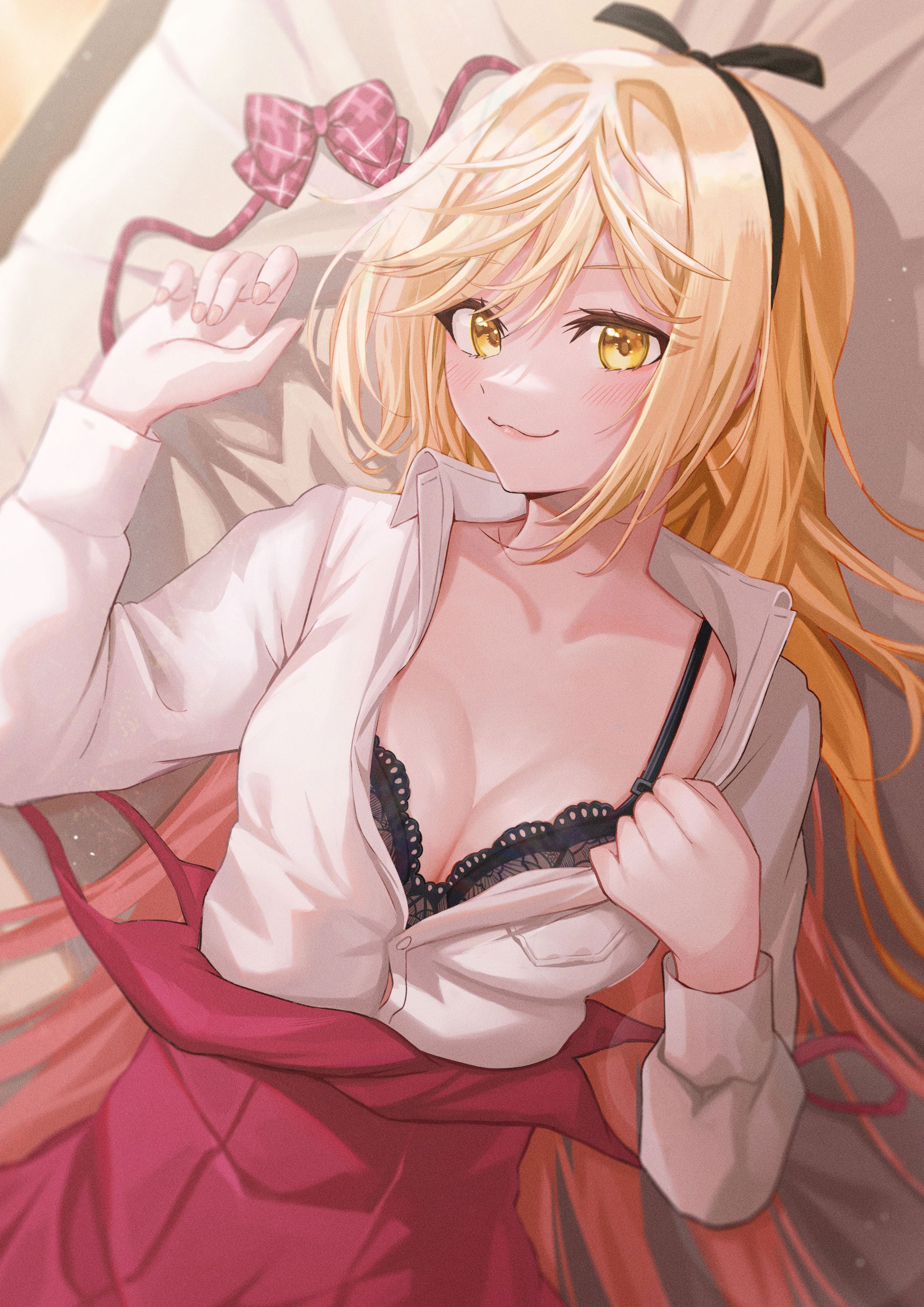 ass, blonde hair, breasts, cute, female, kamiya karen, lingerie, sanada keisui, shuumatsu no harem, tagme