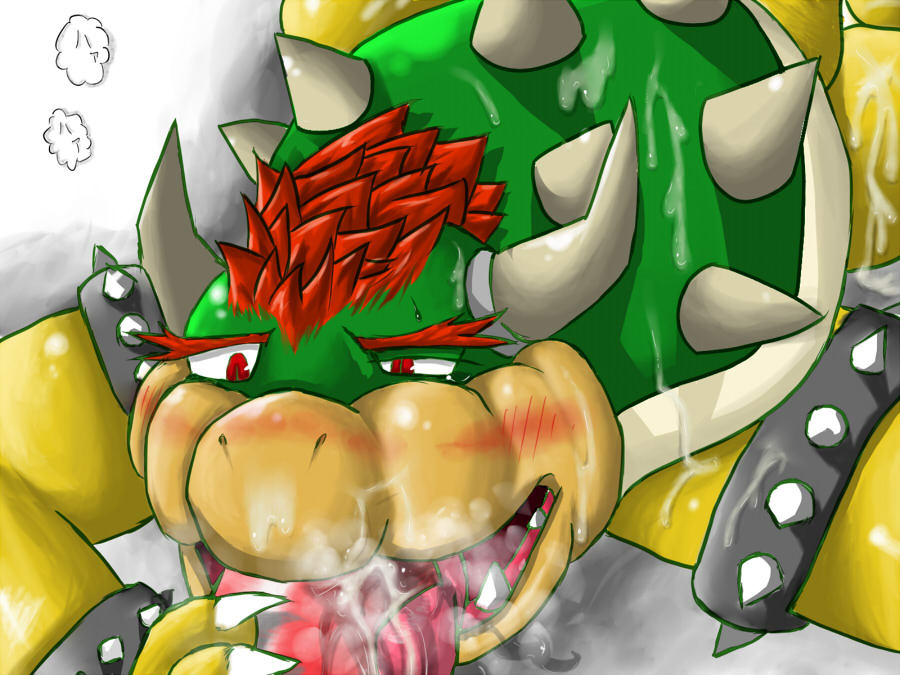 bowser green_shell horns koopa male_only mario_(series) nintendo shell spiky_shell straight_hair tagme toorin