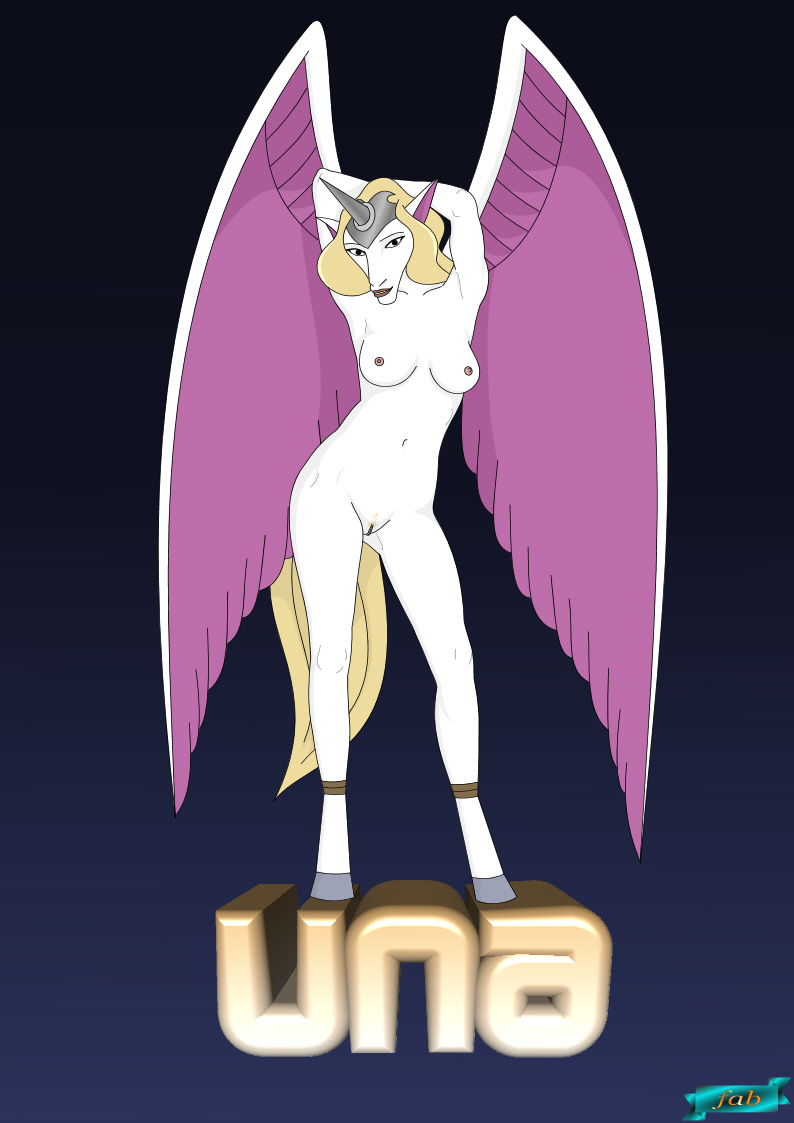 1girls disney fab fab3716 female female_only gargoyles humanoid nipples pussy solo solo_female tagme una unicorn_humanoid white-skinned_female white_skin winged_humanoid