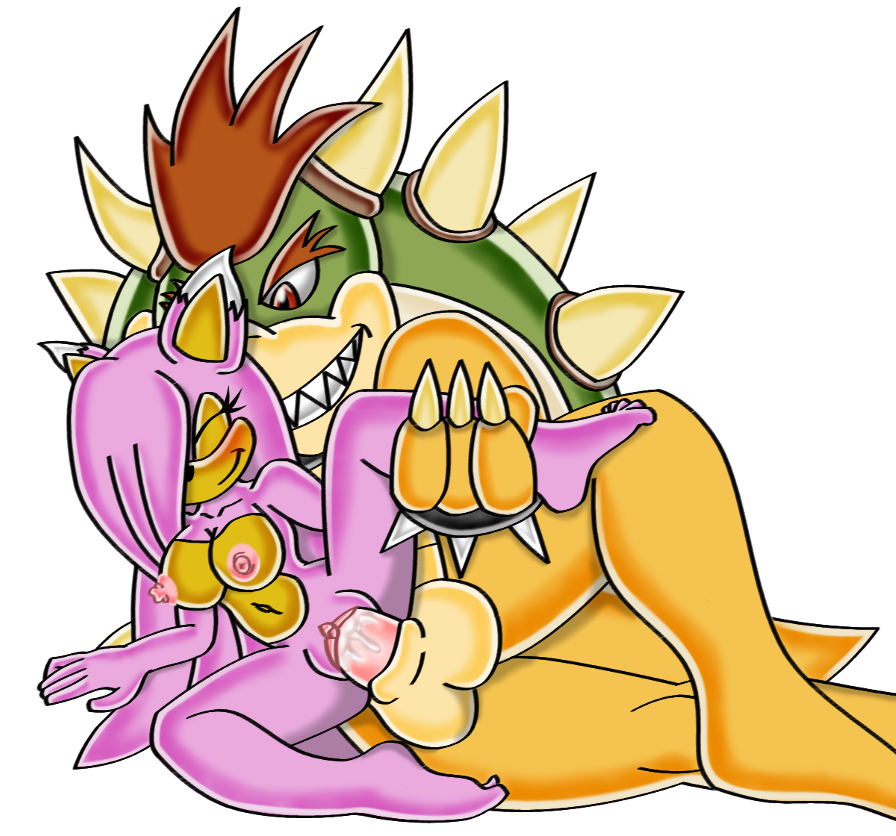 bowser chaossabre female green_shell horns koopa mario_(series) nintendo sex shell sonic_(series) spiky_shell straight_hair