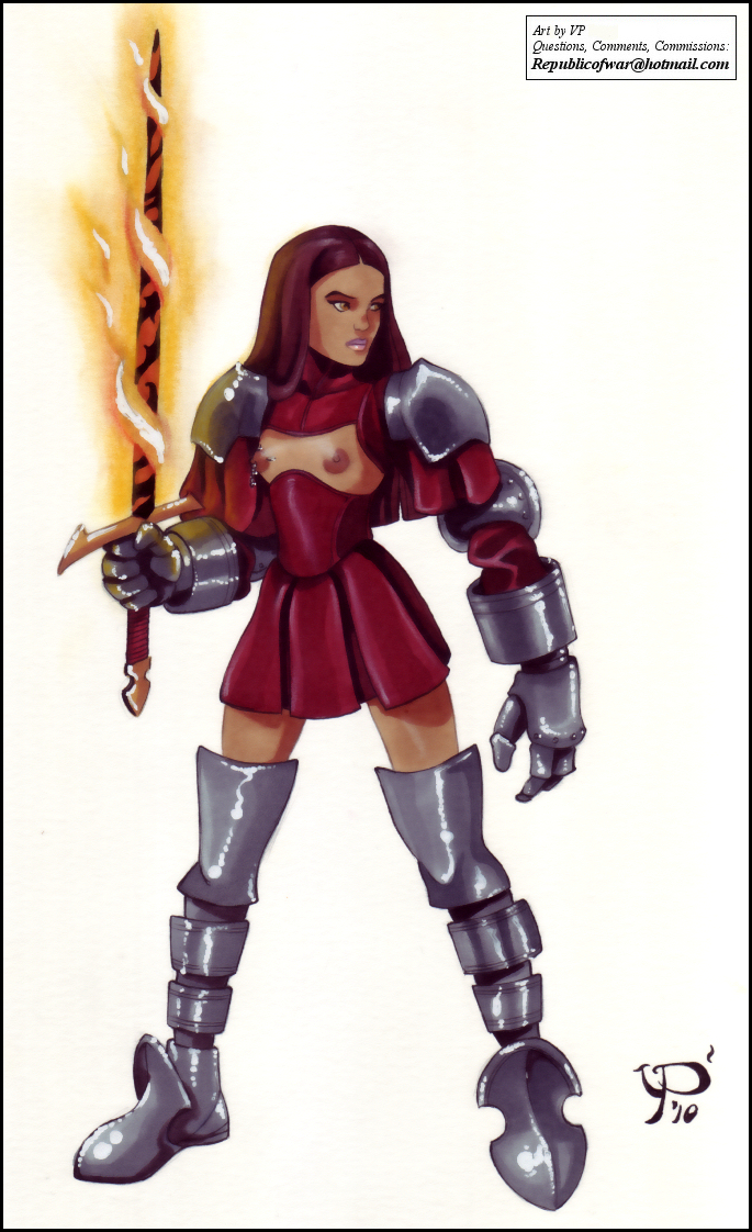 amara_aquilla armed casual_exposure erotic_costume final_fantasy final_fantasy_tactics marvel single_nipple_ring straight_hair tactical_nudity vp x-men x-men_evolution