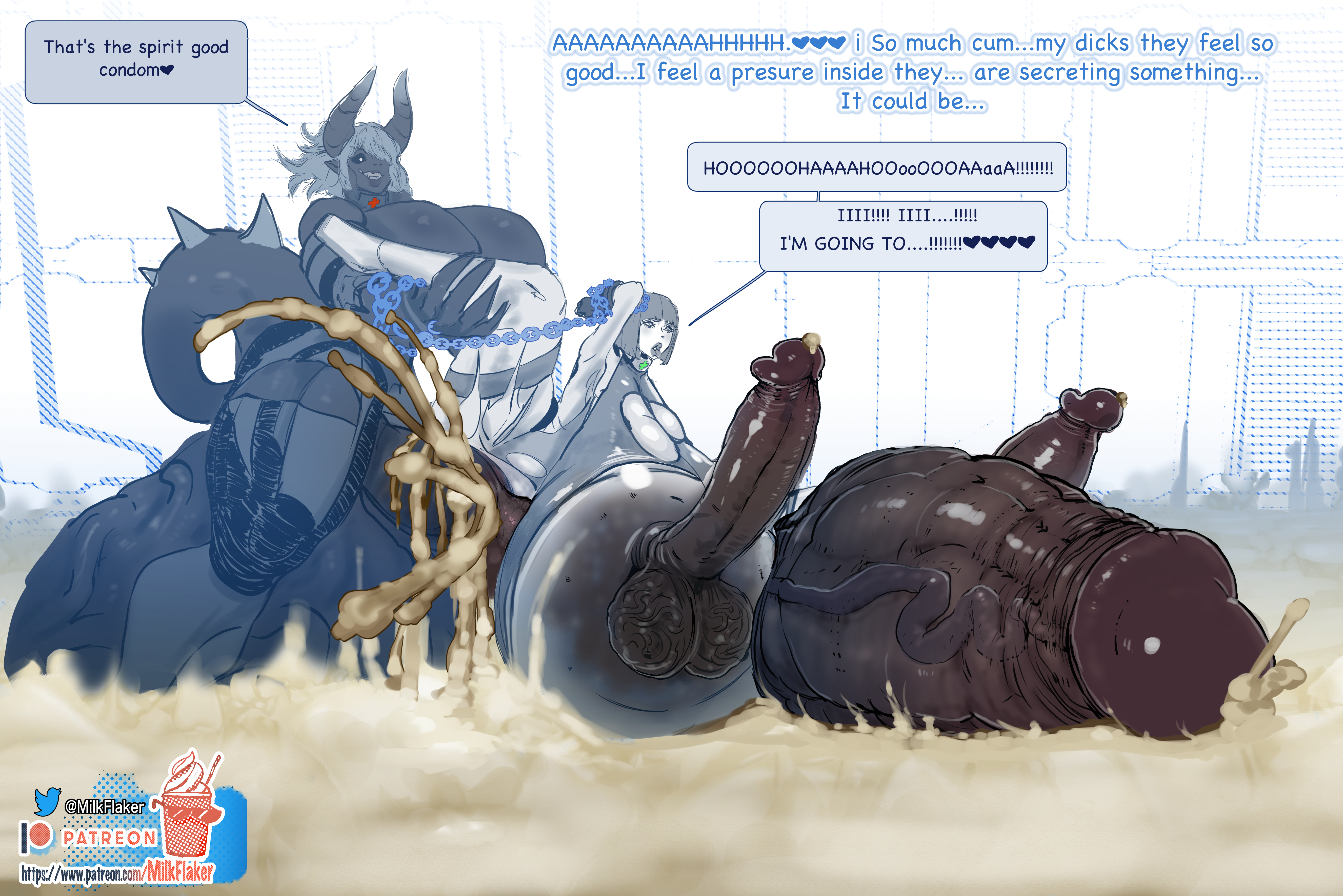 2futas, anal, anal sex, ass, autopaizuri, balls, big balls, big breasts, big penis, bodysuit, breasts, clothed, clothing, comic, comic page, corruption, cum bath, curvy, demon, demon girl, dialogue, diphallia, diphallism, duo, ejaculation, english, english text, erection, excessive cum, female, full nelson, futa on futa, futa only, futa transformation, futadom, futanari, futasub, genital expansion, genital growth, genital growth (enlargement), hips, huge ass, huge balls, huge breasts, huge cock, human, humanoid, hyper, hyper balls, hyper breasts, hyper penis, intersex, large breasts, large penis, leg grab, legs over head, light skin, light-skinned futa, massive breasts, masturbation, milk flaker, mostly nude, multi balls, multi genitalia, multi penis, nipple balls, nude, nude futa, penis, penis expansion, penis growth, penis growth (enlargement), penis nipples, rape, sci-fi, science fiction, sex, size difference, smell, smelly, smelly cock, testicles, text, text bubble, thick, thick cum, thick penis, thick thighs, thighs, transformation, uncensored, used condom, veiny balls, veiny penis, veiny testicles, venis, voluptuous, wide