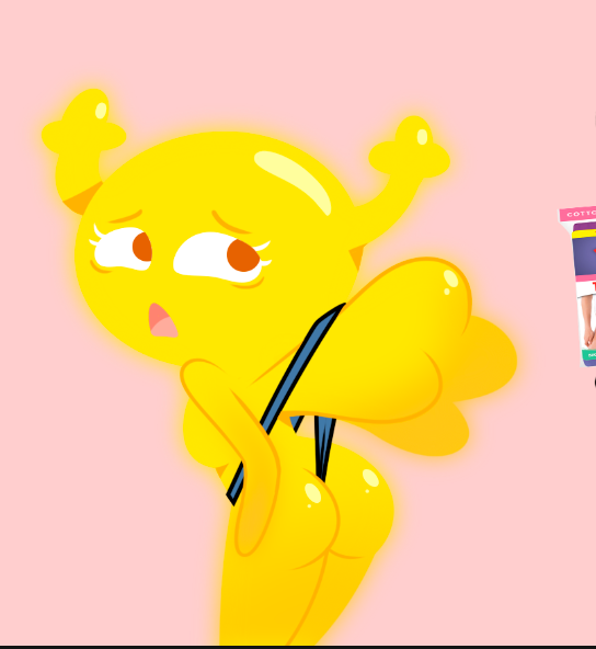ass, big ass, big butt, penny fitzgerald, semidraws, the amazing world of gumball, wedgie, yellow body