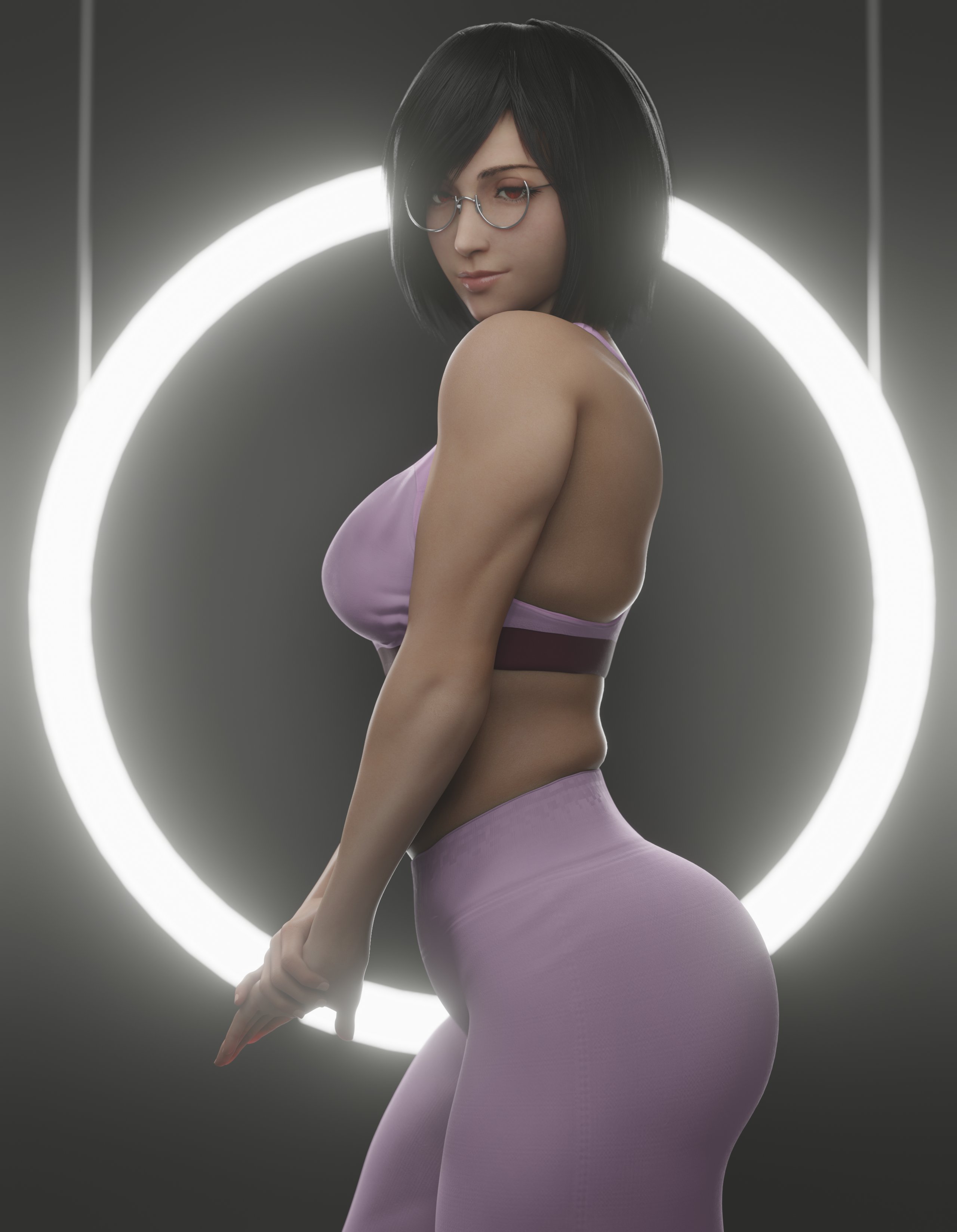 1girls, 3d, alternate hairstyle, alternate version available, ass, female