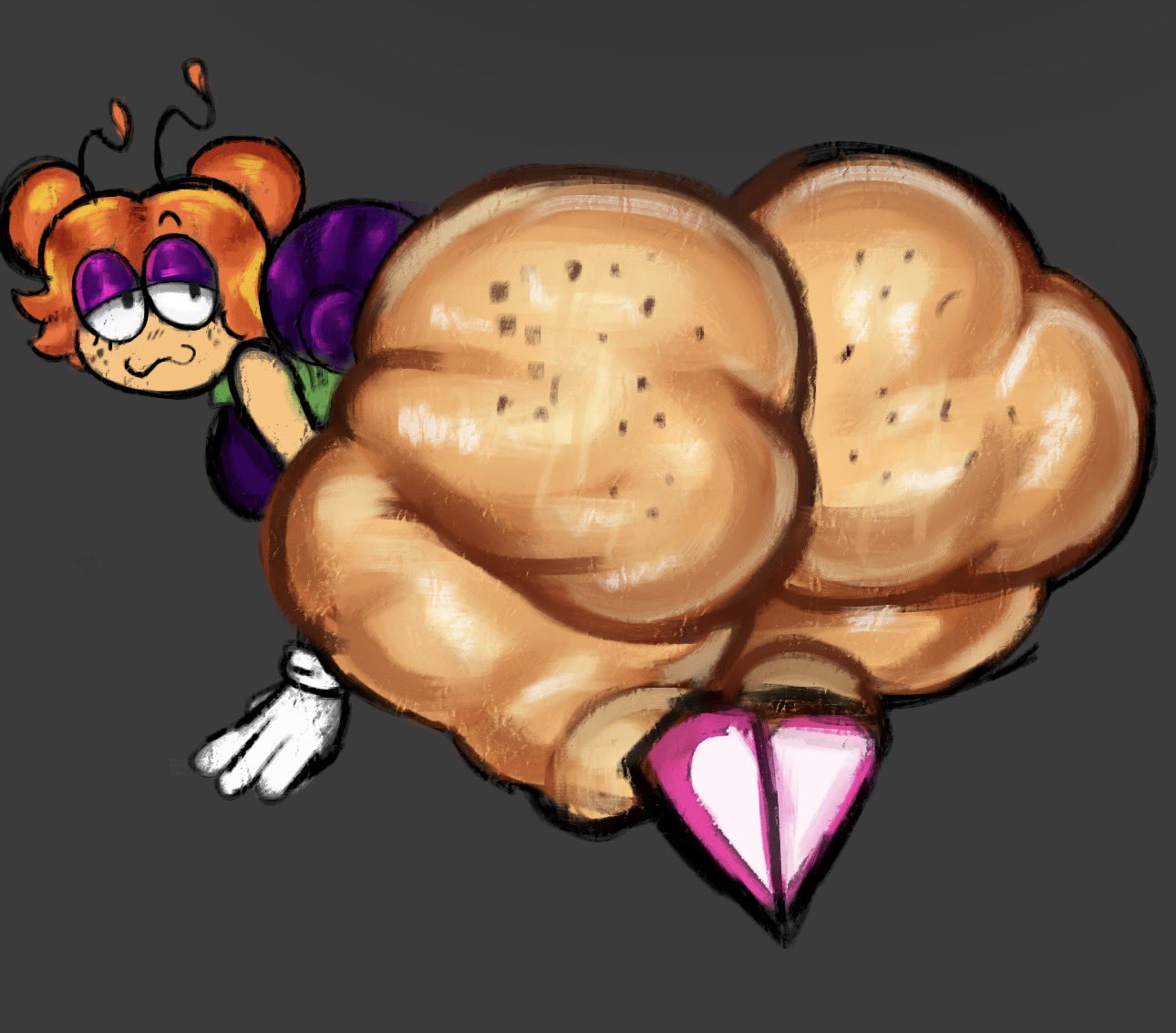 all fours, ass bigger than head, ass focus, ass out, big ass, d-side encore girlfriend, d-side girlfriend, disumisu2, encore girlfriend (friday night funkin), fat ass, first porn of character, freckles, freckles on ass, freckles on face, friday night funkin, friday night funkin (d-side), from behind, from behind position, girlfriend (friday night funkin), gray background, huge ass, hyper ass, looking at viewer, looking back, mobian (species), orange hair, round ass, showing ass, silly, silly face, small breasts, snail, snail girl, thick thighs, twintails, whore eyes