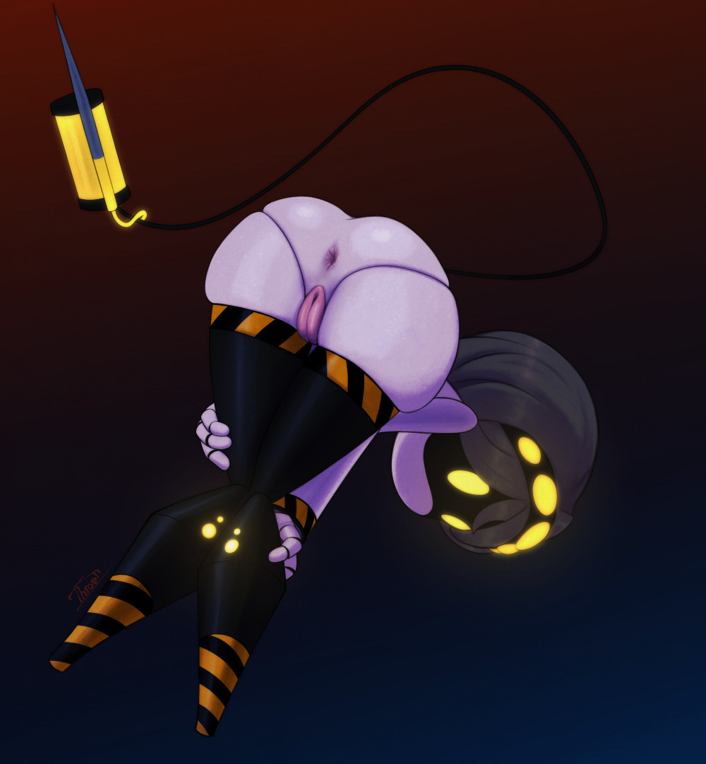 2d, 2d (artwork), 2d artwork, anal, anal addiction, anal invitation, anal suggest, anus, asshole, bending over, bluesky link, curvy, curvy figure, female, female focus, female only, glitch productions, looking at viewer, looking back, metal body, murder drones, nice ass, pussy, robot, robot girl, robot humanoid, tail, throat (artist), v (murder drones), vagina, white body, yellow eyes