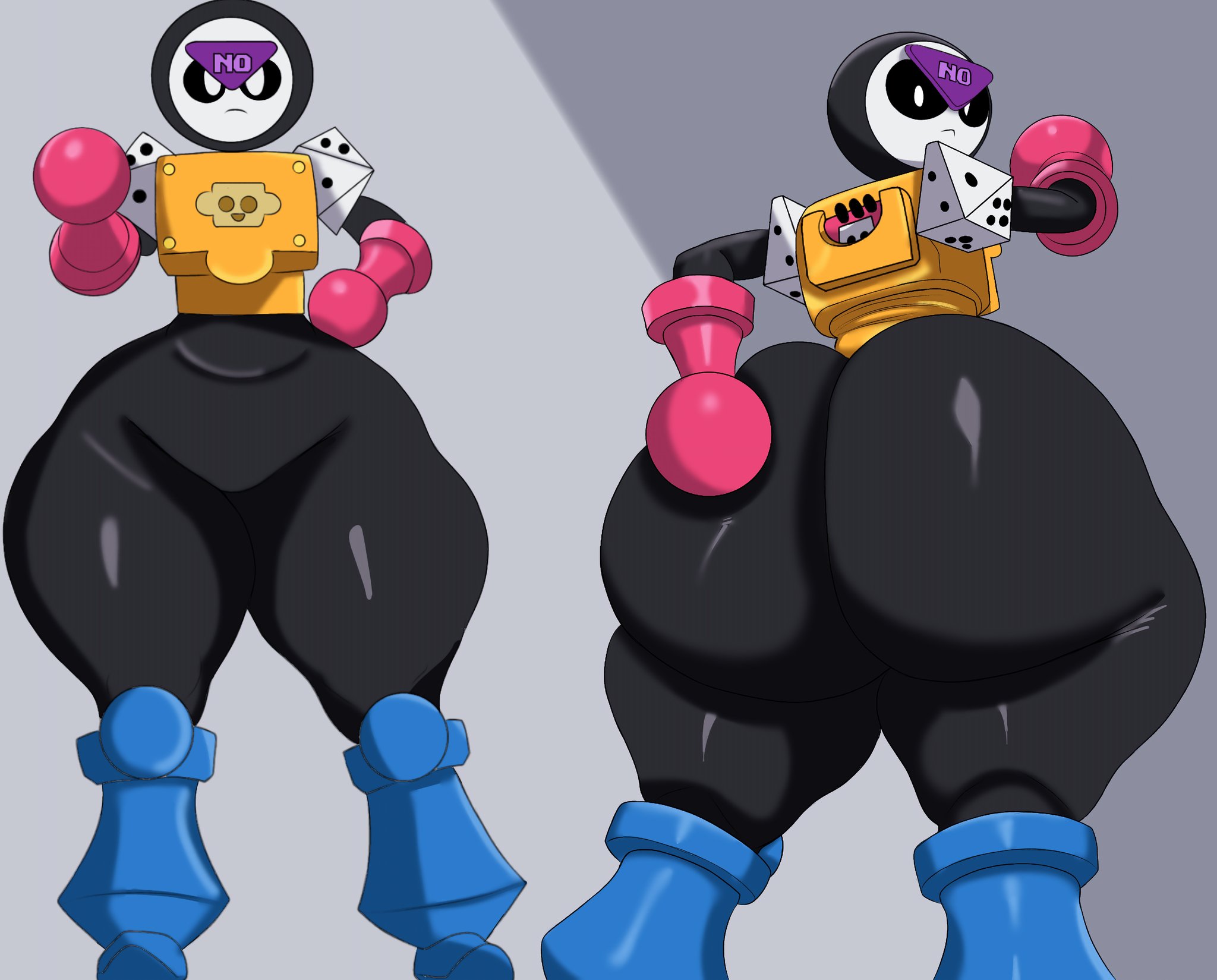 ass bigger than head, big ass, brawl stars, femboy, huge ass, male only, meeple (brawl stars), senior garabato, thighs large