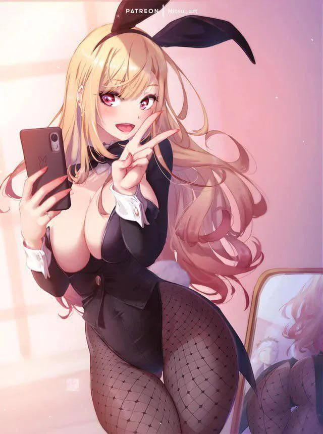 1girl, bunnysuit, female, female focus, female only, kitagawa marin, mitsu art, sexy, solo, solo female, solo focus, tagme, tagme (artist)