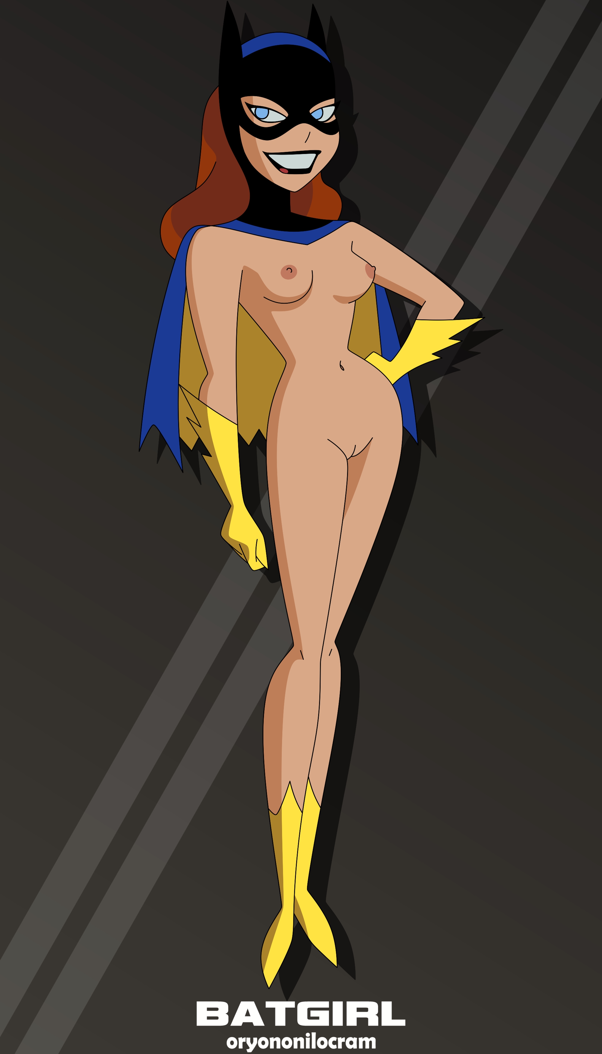 1girls, barbara gordon, batgirl, batgirl (barbara gordon), batman (series), batman: the animated series, blue eyes, boobs, breasts, curvaceous, curves, curvy, curvy body, curvy female, curvy figure, curvy hips, dc, dc comics, dcau, female, female only, gloves, medium breasts, medium hair, naked, naked footwear, nipples, nude, nude female, nude filter, oryononilocram, pussy, red hair, shaved pussy, solo, solo female, the new batman adventures, thigh gap, tits, vagina, yellow gloves