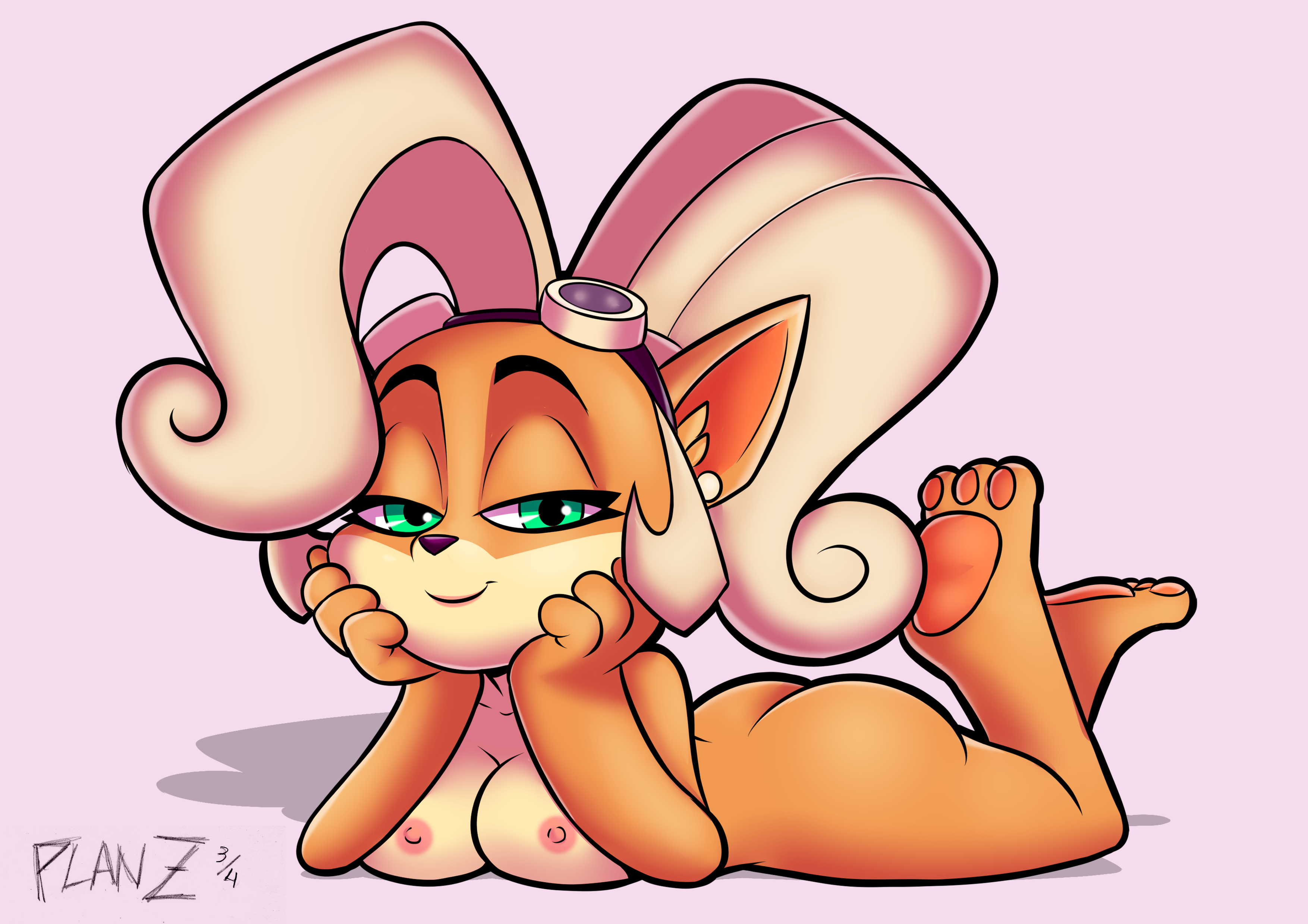 1girls, anthro, breasts, coco bandicoot, crash (series), female, fur, furry, nipples, nude, planz34, solo