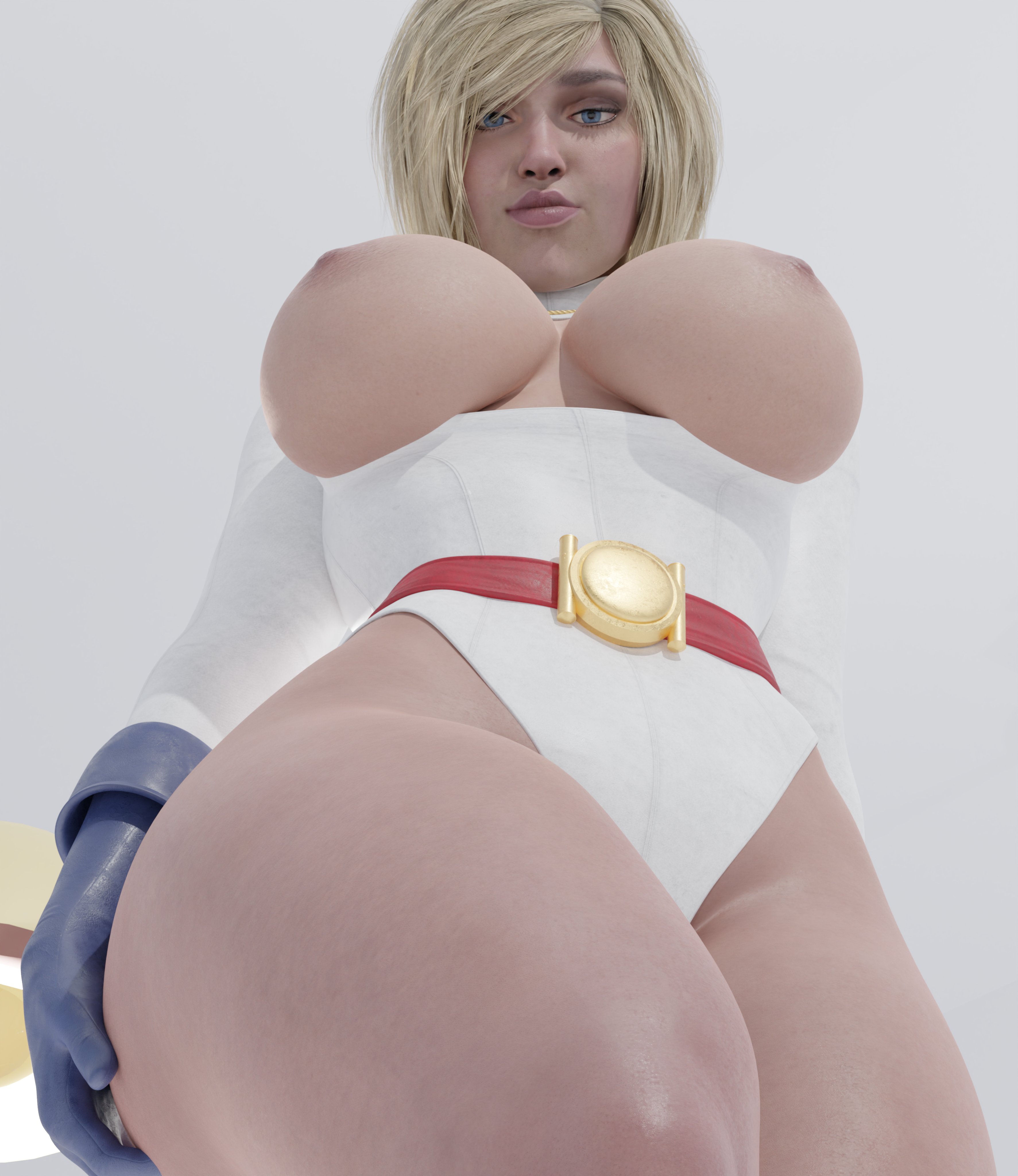 1girls, 3d, 3d (artwork), 4th rate, ass, blender, blender (software), blonde hair, blue eyes, curvy, cute, dc, dc comics, female, female focus, injustice 2, kara zor-l, karen starr, medium hair, nude, nudity, pinup, power girl, power girl (injustice), sex, solo, superman (series), thick, thick ass, thick thighs