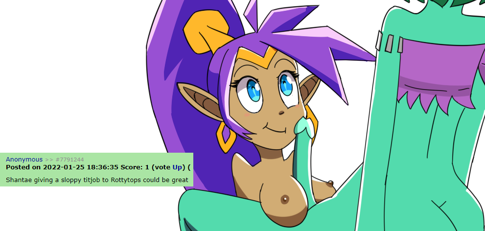 1futa 1girls 2022 boobjob cute dark-skinned_female duo earrings english_text erection female female_focus futa_on_female futanari jakee paizuri request rottytops rule_34_comment self_upload shantae shantae_(character) smooth_skin text titjob