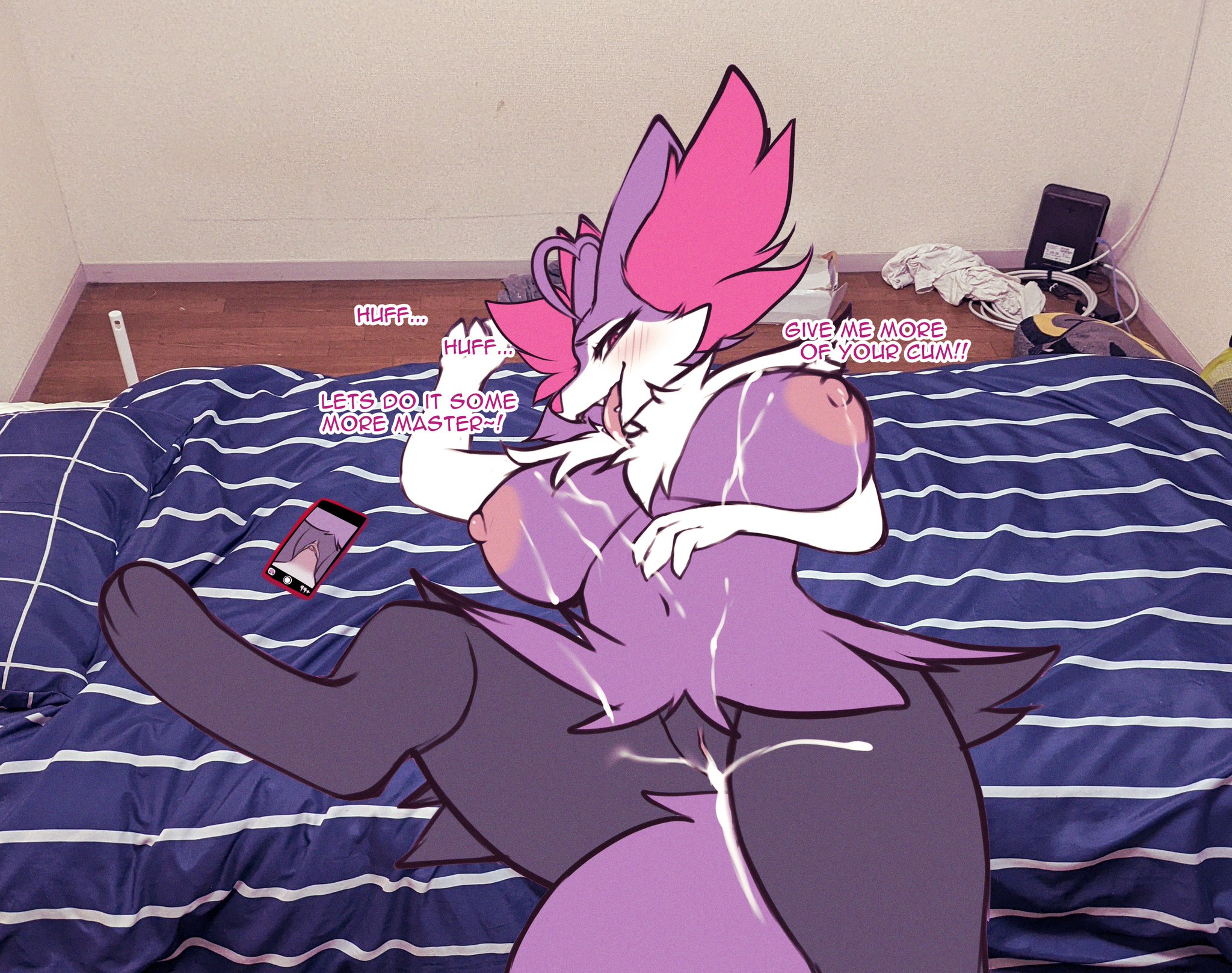 big breasts, braixen, breasts, cum, female, furry, nastycalamari, pokémon (species), pokemon, pokemon (species), tagme