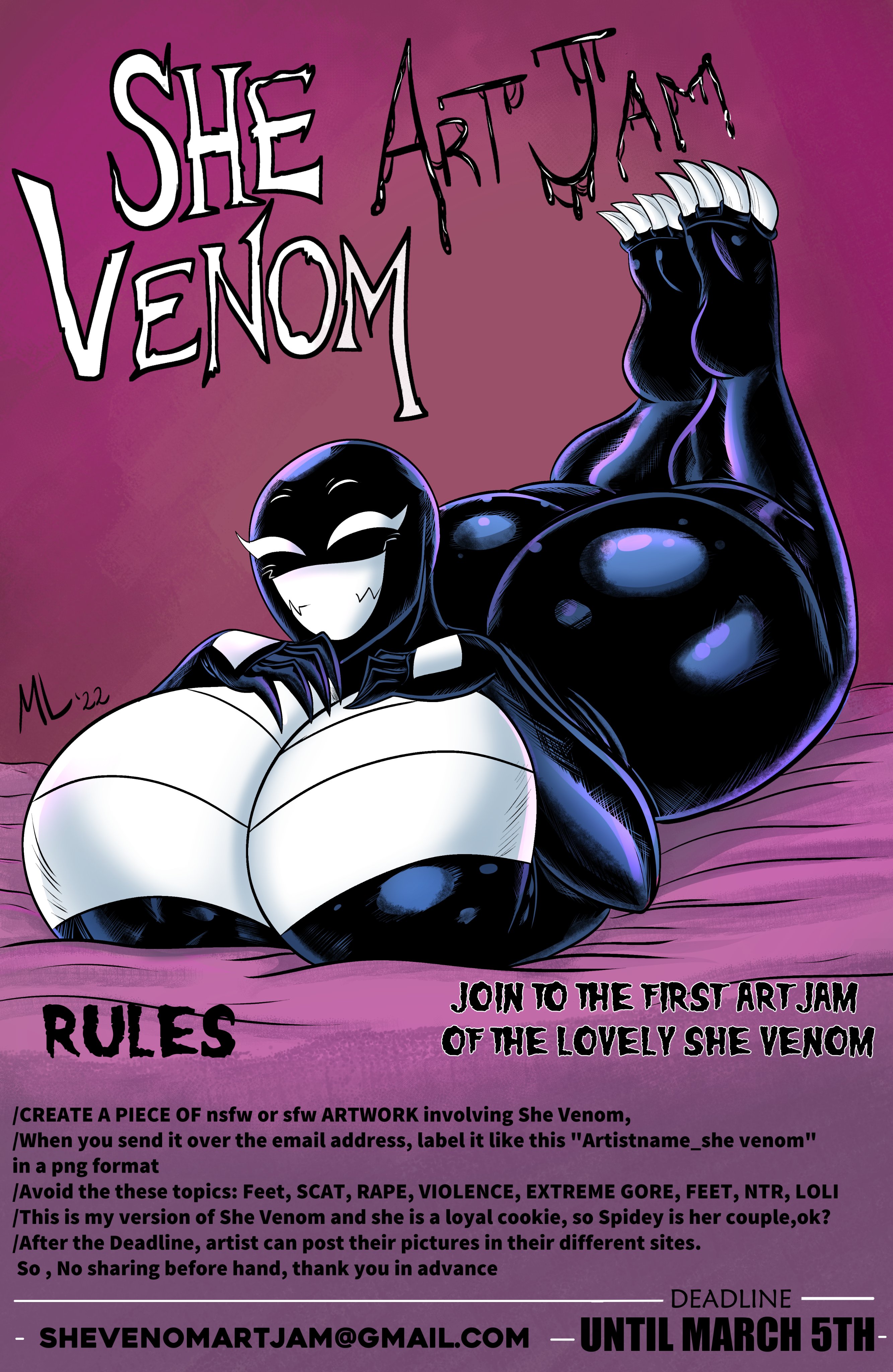 1girls, 2022, alien, alien girl, ameizing lewds, artist name, ass, big ass, big breasts, big butt, black body, black skin, breasts, breasts bigger than head, cheeks, cute, cute face, feet, female, female only, gigantic breasts, hips, humanoid, hyper breasts, looking at viewer, marvel, marvel comics, massive breasts, puffy lips, rule 63, sharp teeth, she-venom, she-venom (ameizing lewds), signature, smile, smooth skin, solo, solo female, spider-man (series), superhero, superheroine, symbiote, symbol, teeth, upper body, venom, venom (marvel), villain, voluptuous, white eyes, wide hips