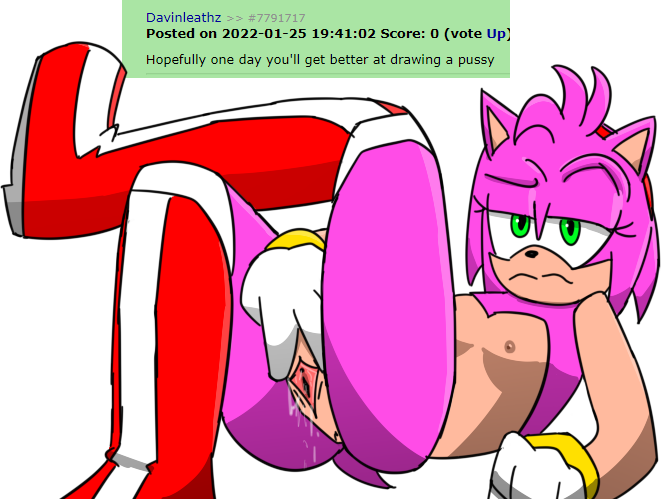 amy_rose anthro disappointed jakee leaking_pussy looking_at_viewer pussy_juice pussy_juice_drip request rule_34_comment solo sonic_(series) spread_pussy wet_pussy