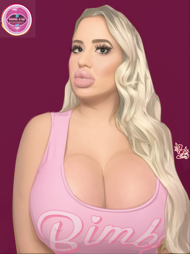 barbie_(description) bimbo blonde_hair busty hyper_bimbo instagram jessy_bunny pinup real_person rsterling