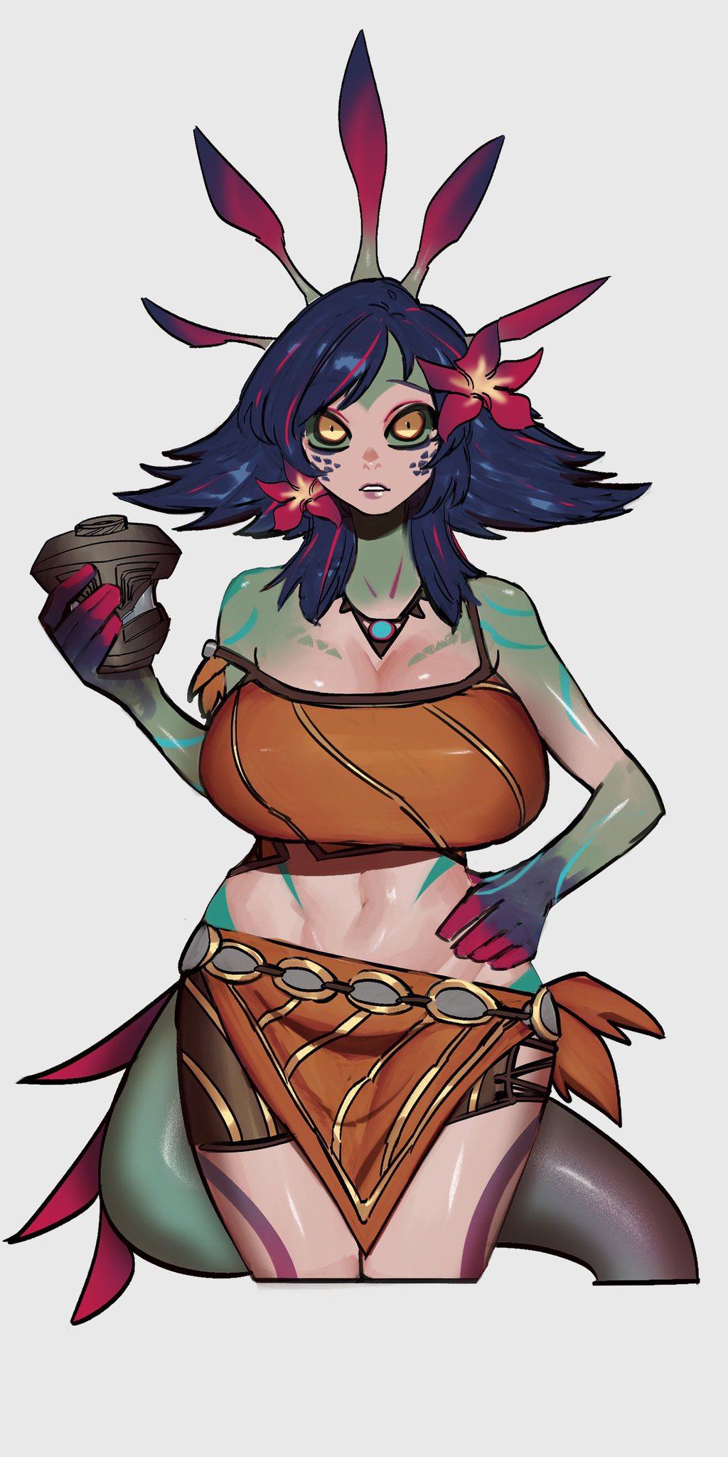 big_breasts league_of_legends manobece neeko thick_thighs toned wide_hips