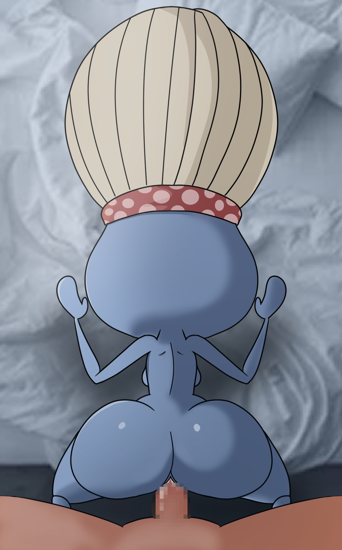ass, big ass, blue fur, censored, female, female penetrated, impstripe, male, male penetrating, male penetrating female, male pov, male/female, margaret robinson, milf, pov, puppet, sketch, the amazing world of gumball, unseen male face