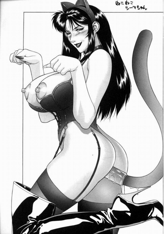 1990s 1998 1girls 20th_century anal_insertion breasts cat_ears cima_garahau curvaceous female greyscale gundam gundam_0083 huge_ass human large_breasts long_hair looking_at_viewer mature mature_woman monochrome motchie_kingdom nipples paw_pose solo tagme thick_thighs thighhighs villainess wide_hips