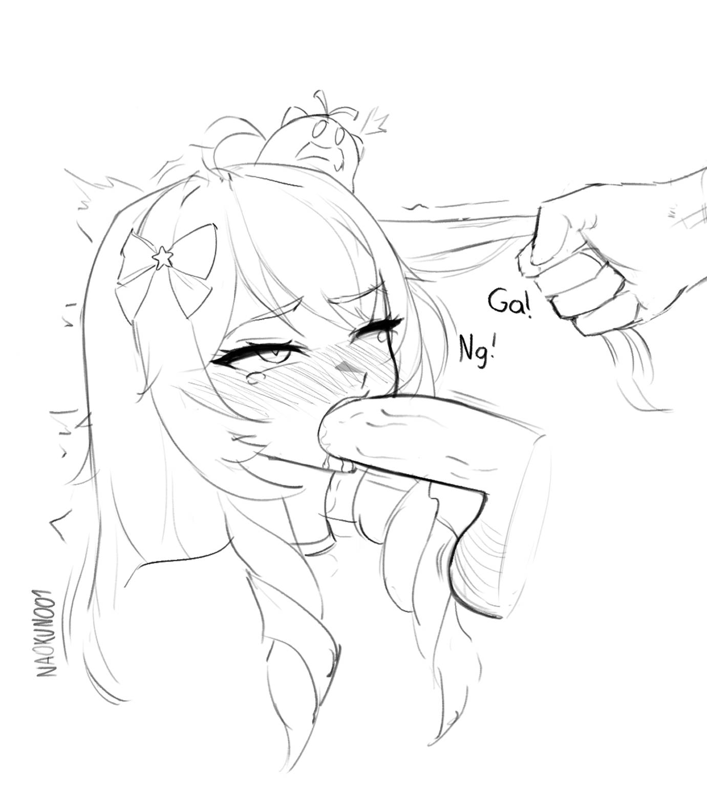 embarrassed, female, hair grab, male, naokun 001, nimu, oral, oral penetration, oral sex, penetration, penis, penis lick, penis out, penis size difference, twitch, virtual youtuber, youtube, youtuber girl