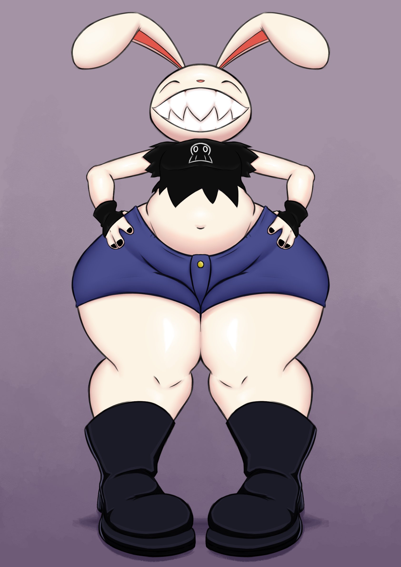 anthro, ass, big ass, big thighs, boots, dancarent3, femboy, fur, furry, girly, goth, huge ass, huge thighs, male, max (sam and max), not porn, sam and max, solo, thick thighs