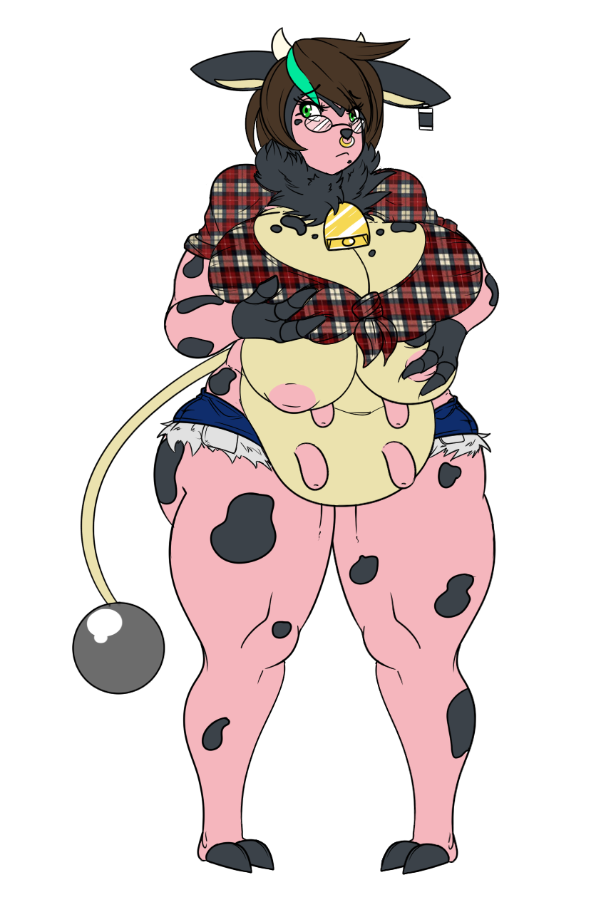 1girls anthro areola areolae bovine breasts cow_bell cowgirl_outfit female female_only full_body furry furry_only galia_(lunarholt) holding_breasts lunarholt miltank multi_breast nintendo no_humans pink_areola pink_body pokemon standing thick_thighs udders video_games