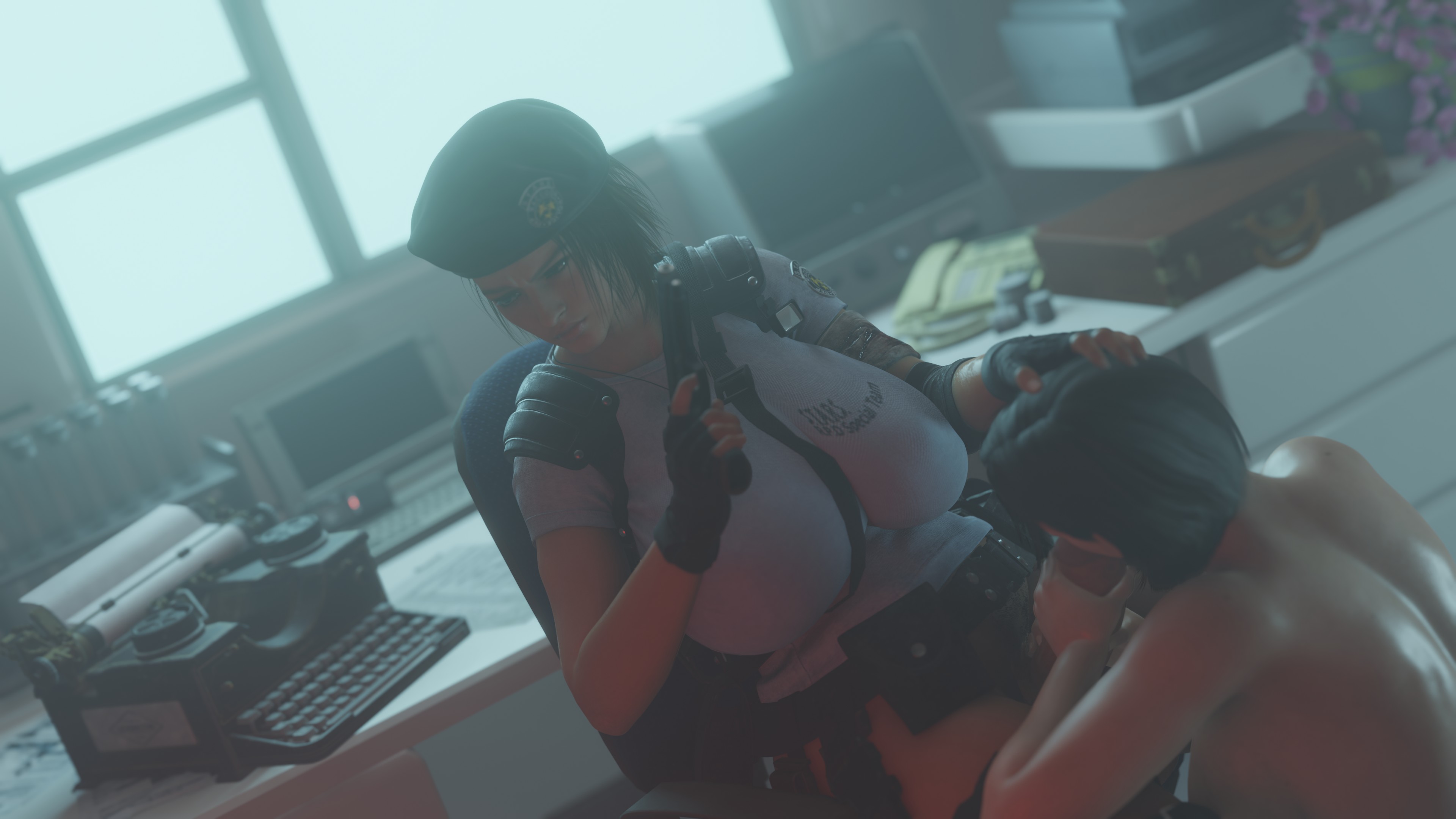 1futa, 1girls, 3d, ass, big ass, big breasts, big penis, blender, blender (software), breasts, brown hair, capcom, duo, fellatio, female, futanari, huge breasts, intersex, jill valentine, jill valentine (julia voth), jill valentine (sasha zotova), light skin, light-skinned female, light-skinned futa, oral, pale skin, pale-skinned female, pale-skinned futa, penis, resident evil, resident evil 3, resident evil 3 remake, self upload, selfcest, sex, sfmnewbie, tactical nudity, tagme, wide hips, work in progress