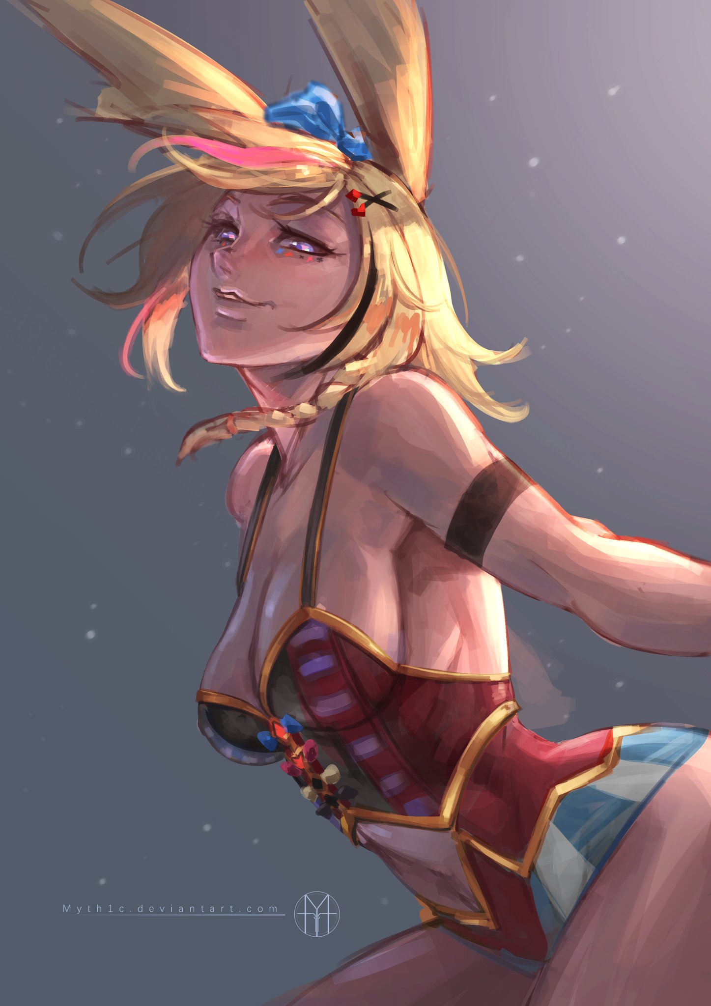 animal ears, ass, big ass, blonde hair, breasts, clown, female, fennec, hololive, hololive gen 5, hololive japan, jester, myth1c, omaru polka, purple eyes, smile, smug, smug face, smug grin, smug smile, thick thighs, virtual youtuber, wide hips