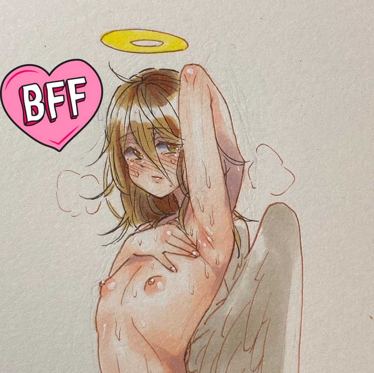 angel devil (chainsaw man), armpits, blush, chainsaw man, femboy, gay, male, male focus, male only