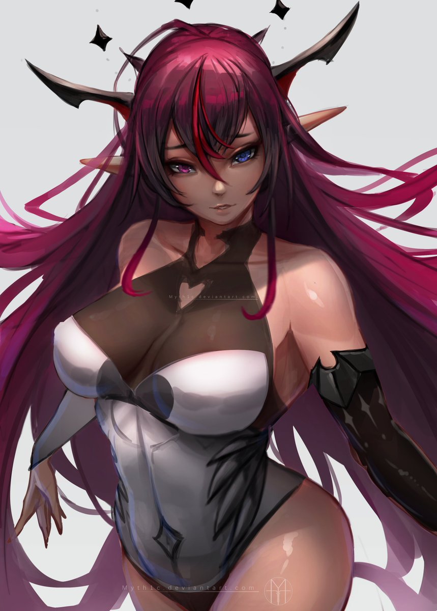 angel angel_girl blue_eyes breasts demon demon_girl heterochromia hololive hololive_english hololive_english_-promise- irys irys_(hololive) myth1c nephilim pink_hair red_hair thick_thighs virtual_youtuber wide_hips